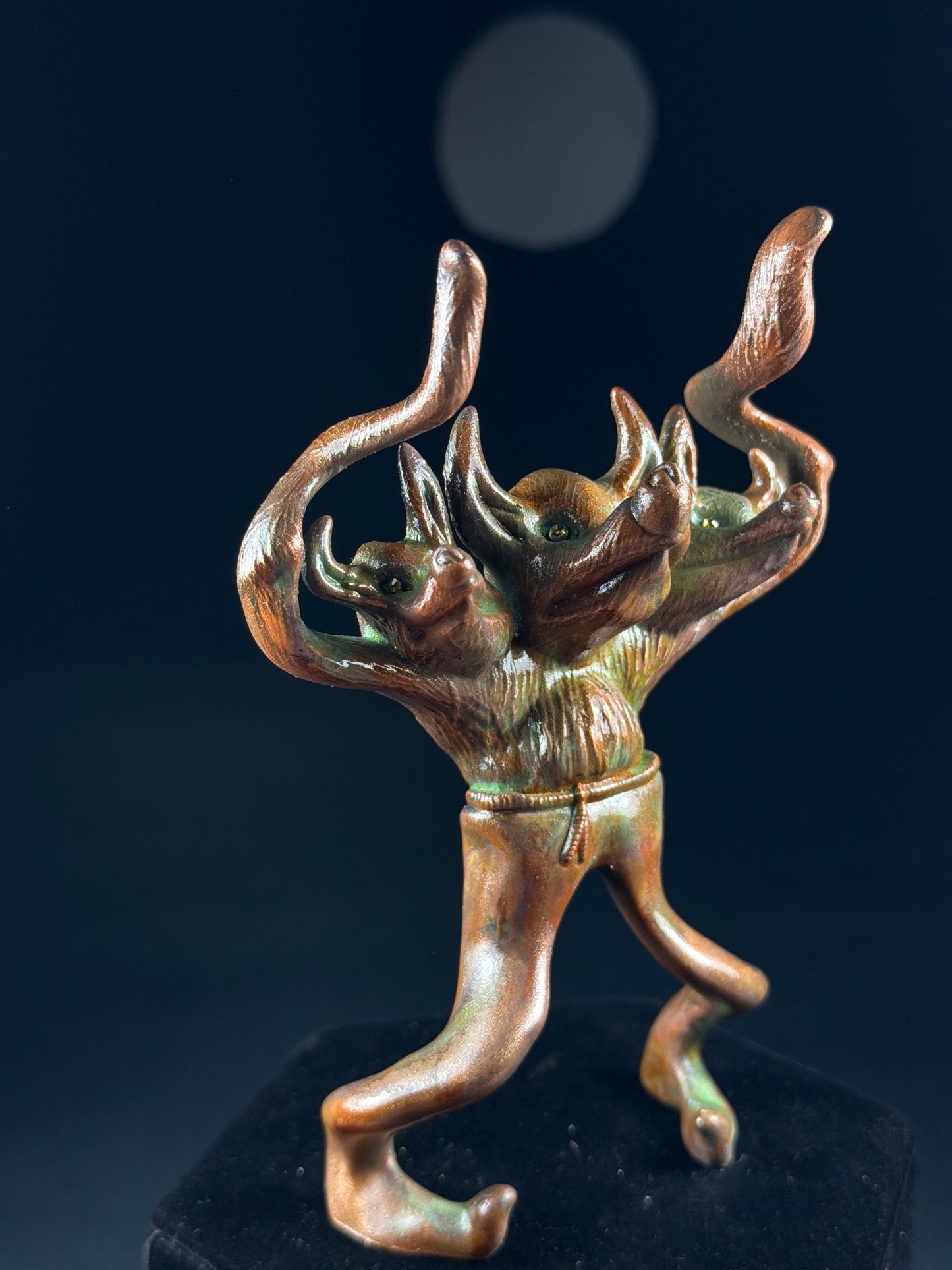 Wolfman: Copper Plated with Orange and Green