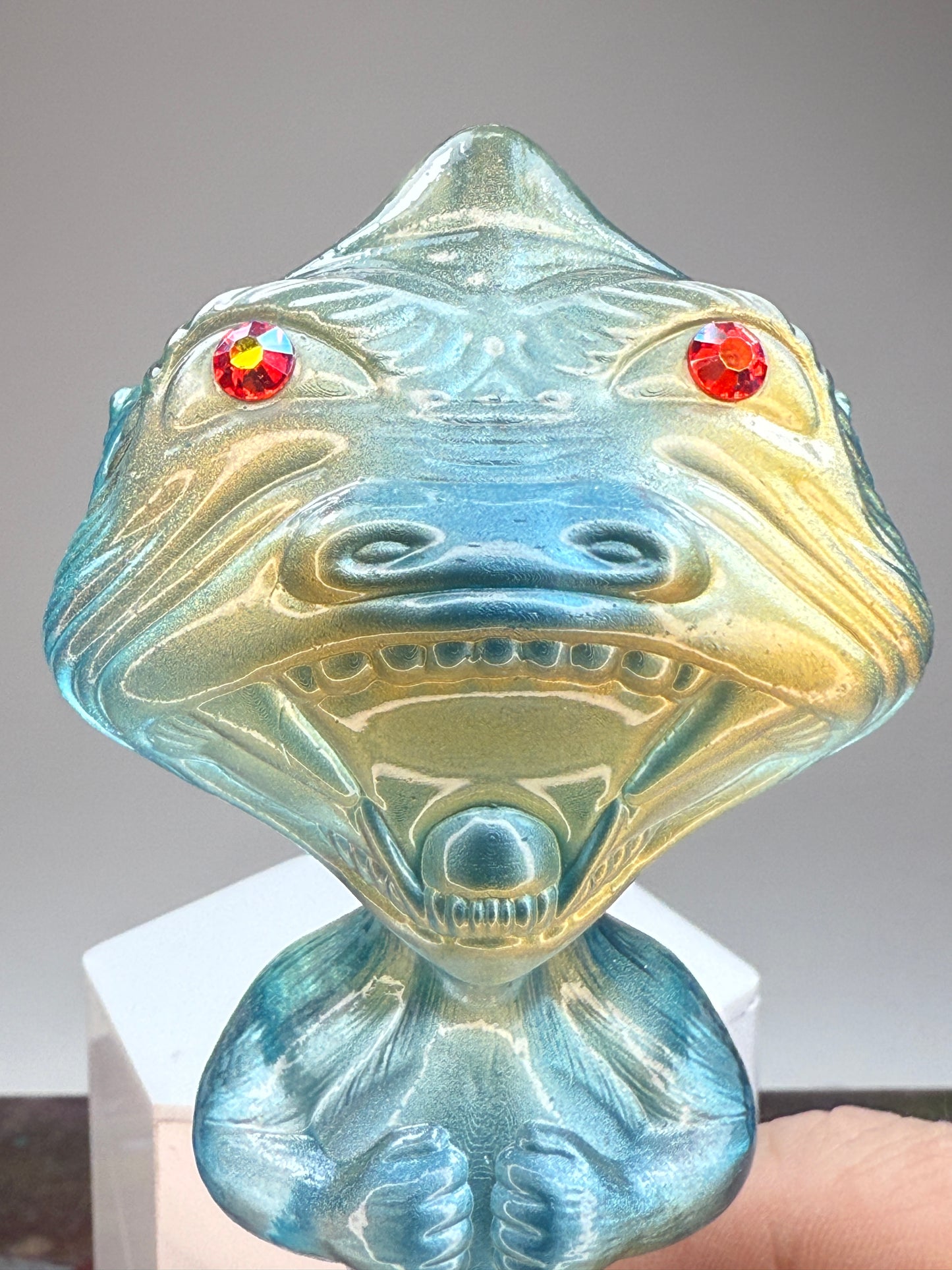 Fisheye Ape: Clear with Blue and Gold