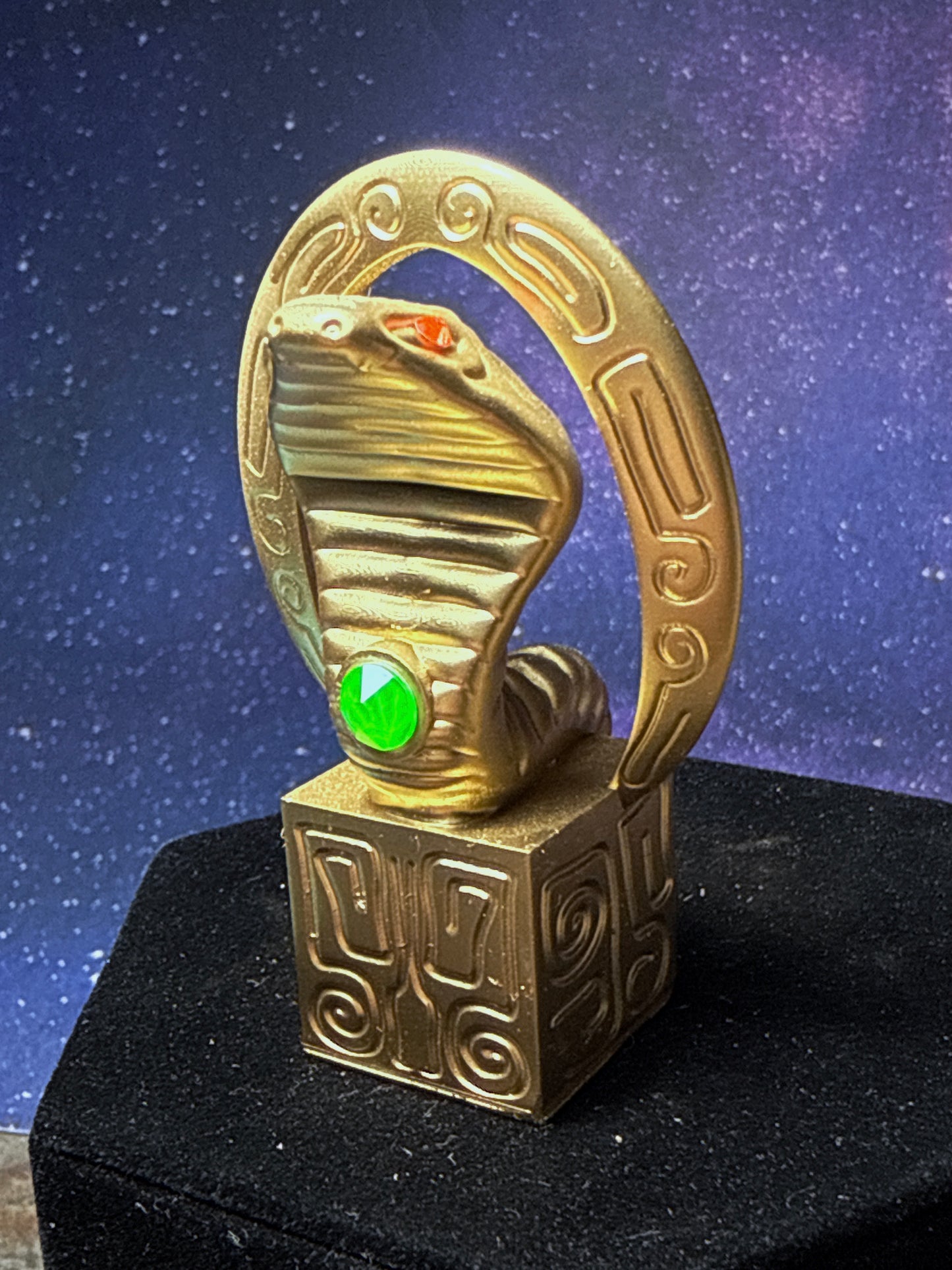 Egyptian Cobra: Gold with Neon Rhinestones