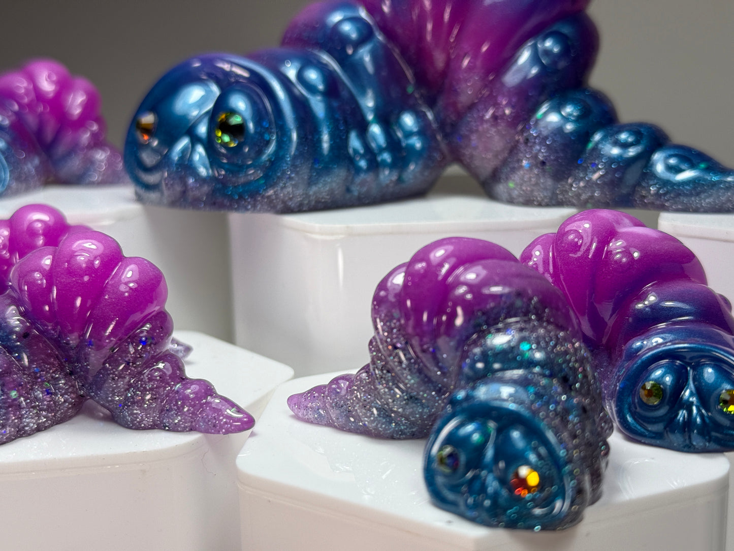 Worm: Purple with Blue (Glow) Set of 7