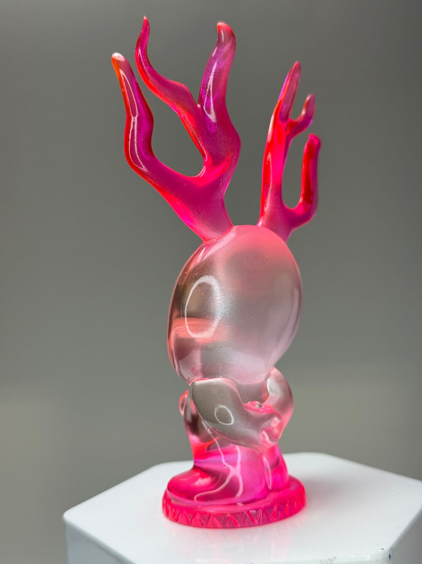 Sad with Antlers: Pink/Silver