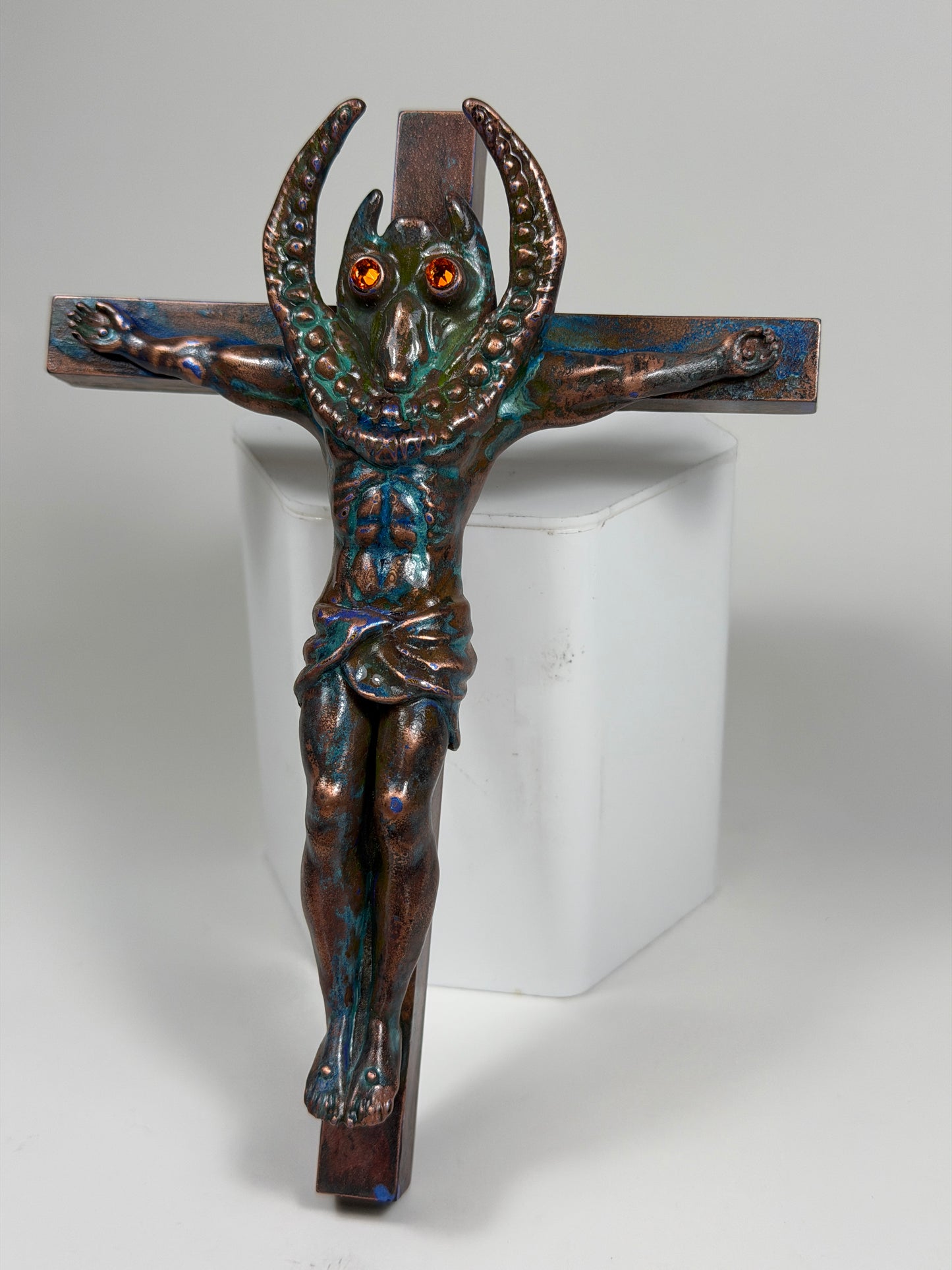 Christ on the Cross but he is an Sammy Smiles: Copper Plated Giggles