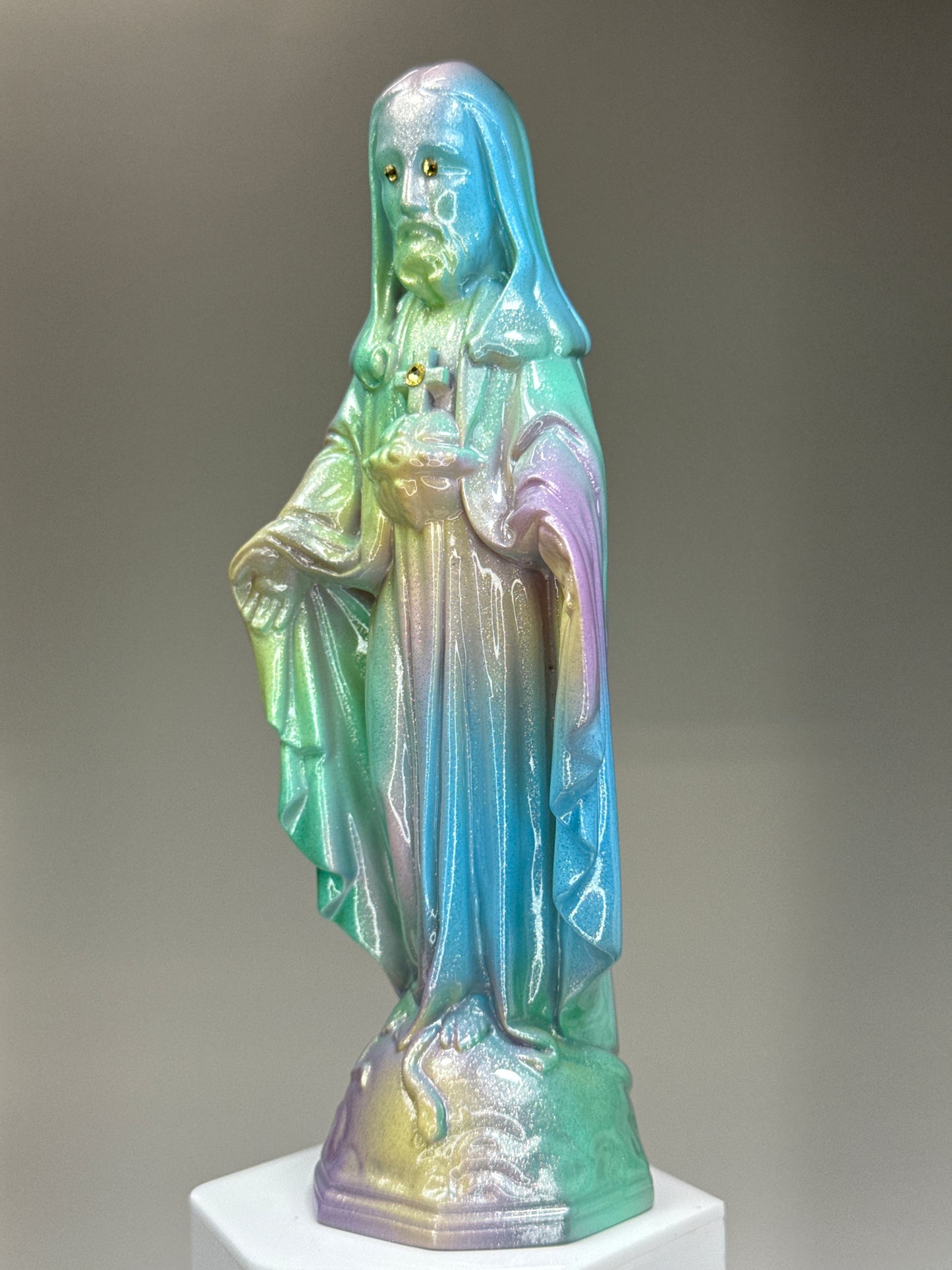 Jesus Head Mary: Silver Pastel