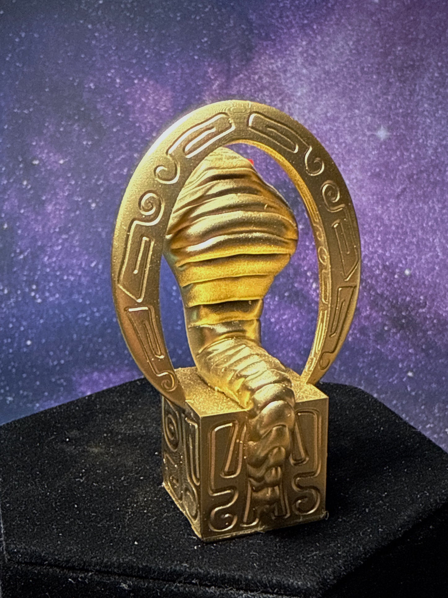 Egyptian Cobra: Gold with Neon Rhinestones