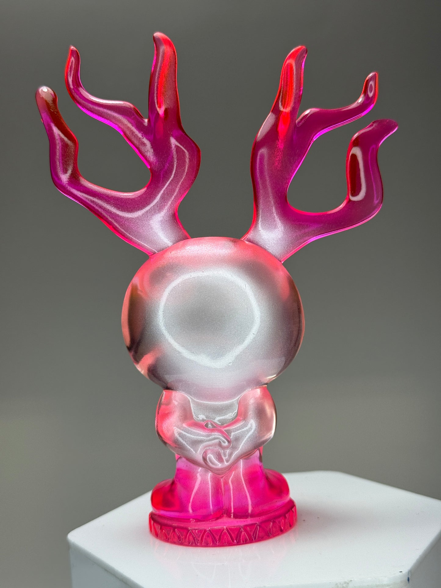 Sad with Antlers: Pink/Silver