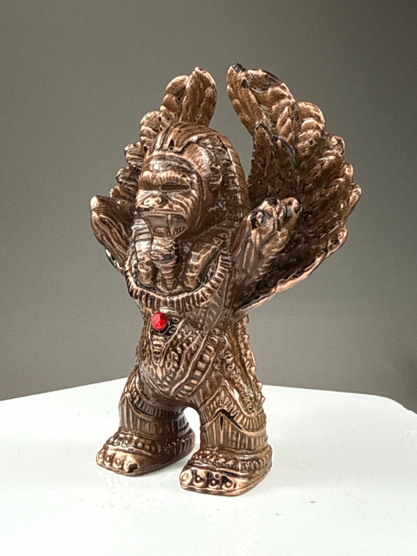 Winged Sphinx Ape: Cooper Plated Sand Damaged