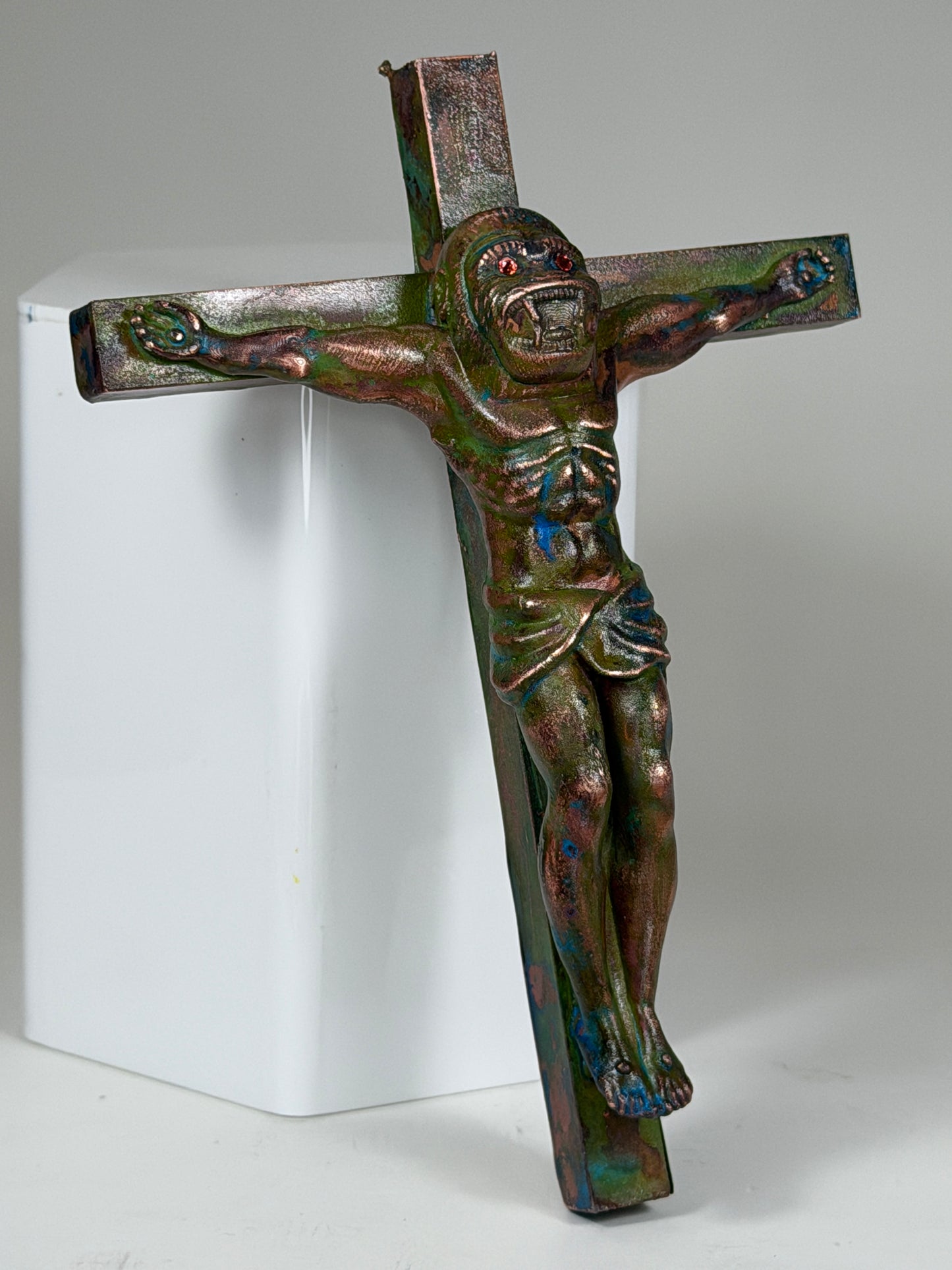 Christ on the Cross but he is an Ape: Copper Plated Pal