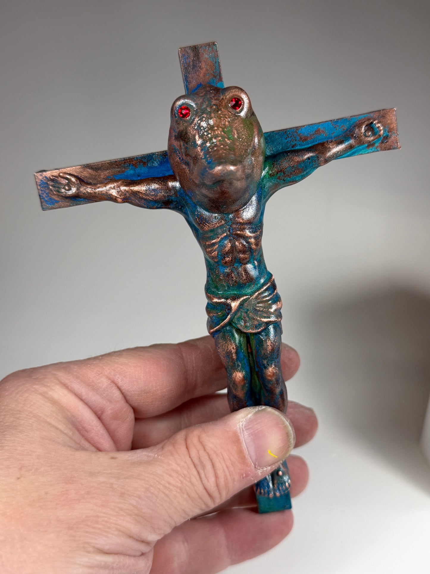 Christ on the Cross but he is a Crocodile: Copper Plated Chomp