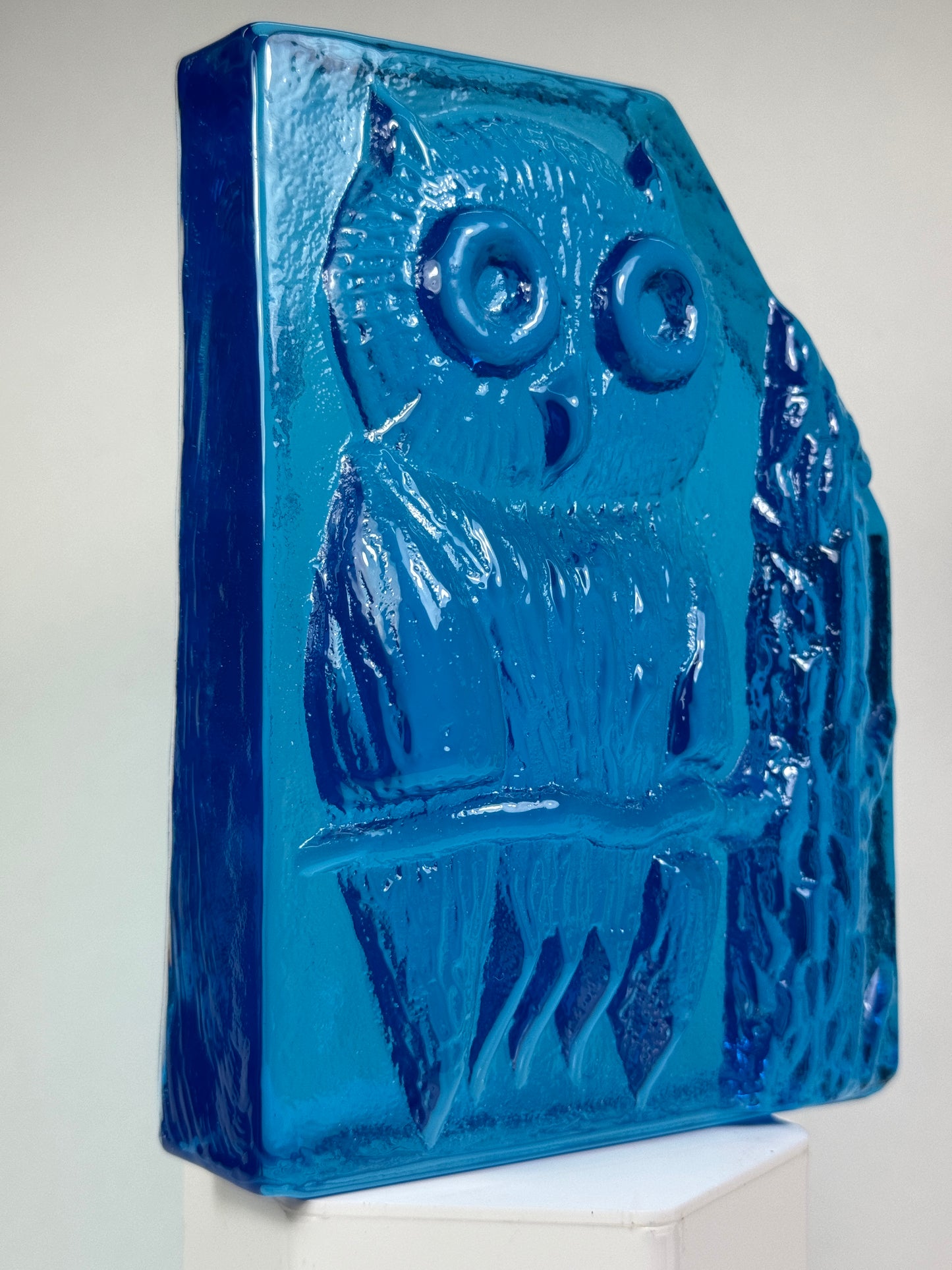 Midcentury Owl: Clear Blue