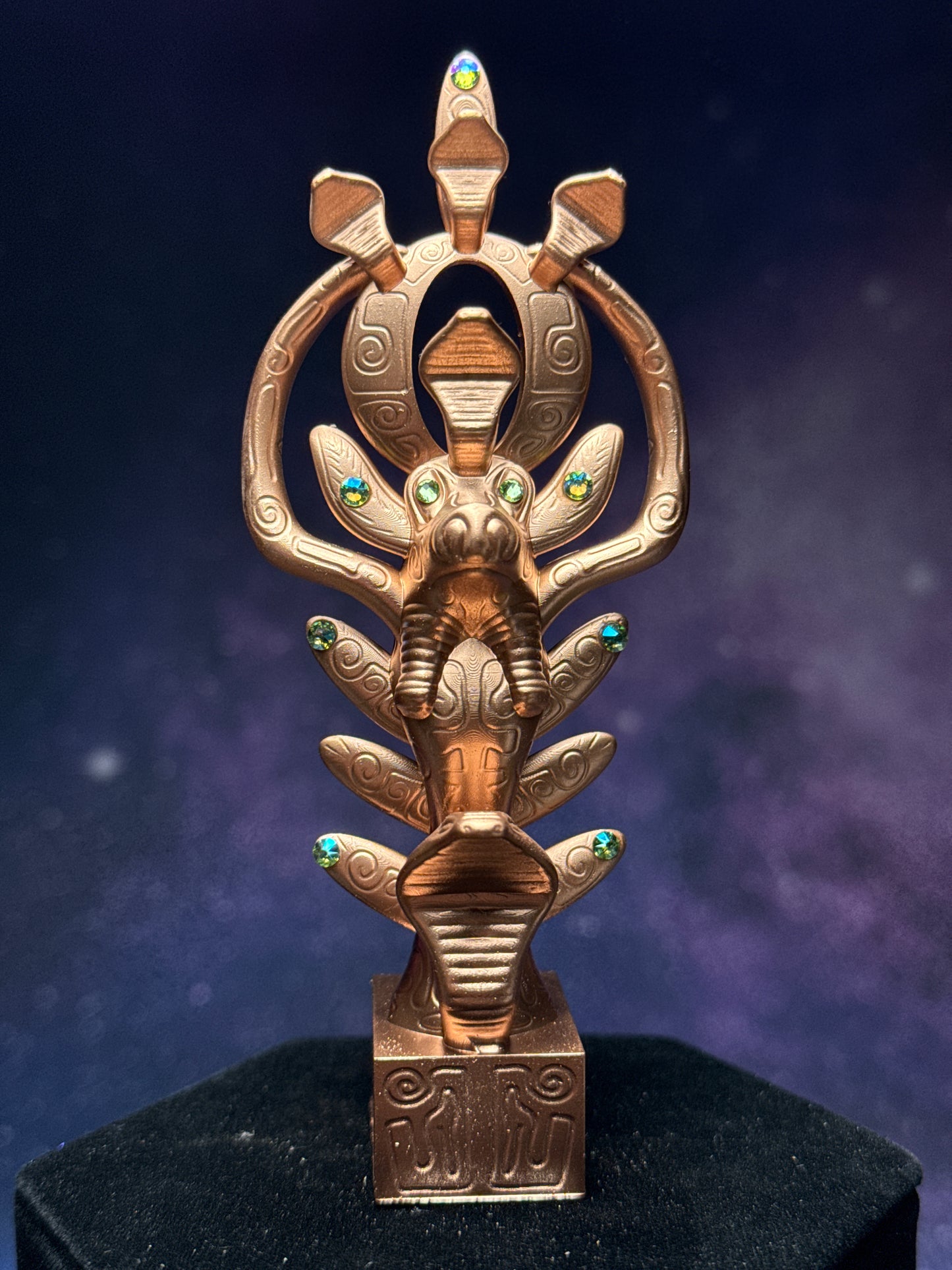 Egyptian Deer with Snakes: Chrome Copper