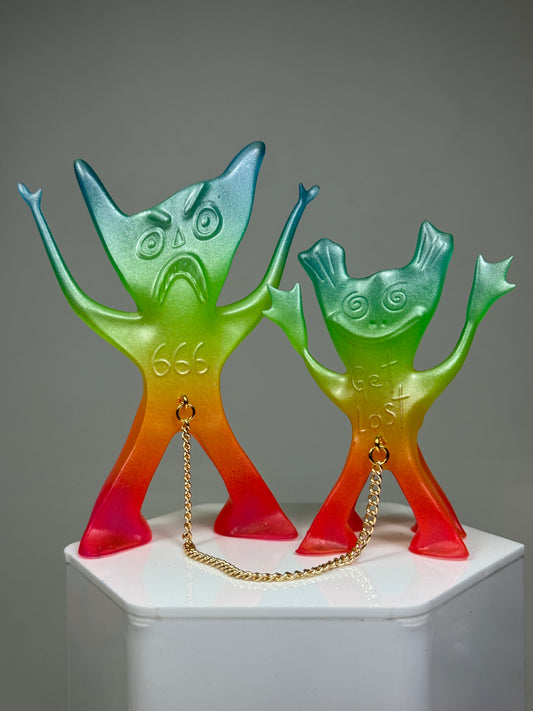 Satanic Gum-Bee and Pookie, Chained: Neon rainbow