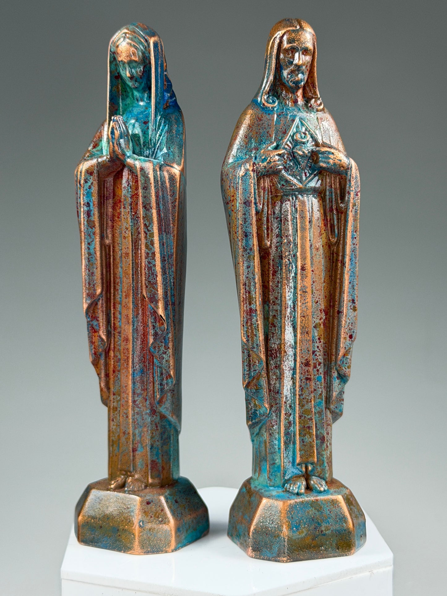 Modern Jesus and Mary: Copper Plated Hope Set