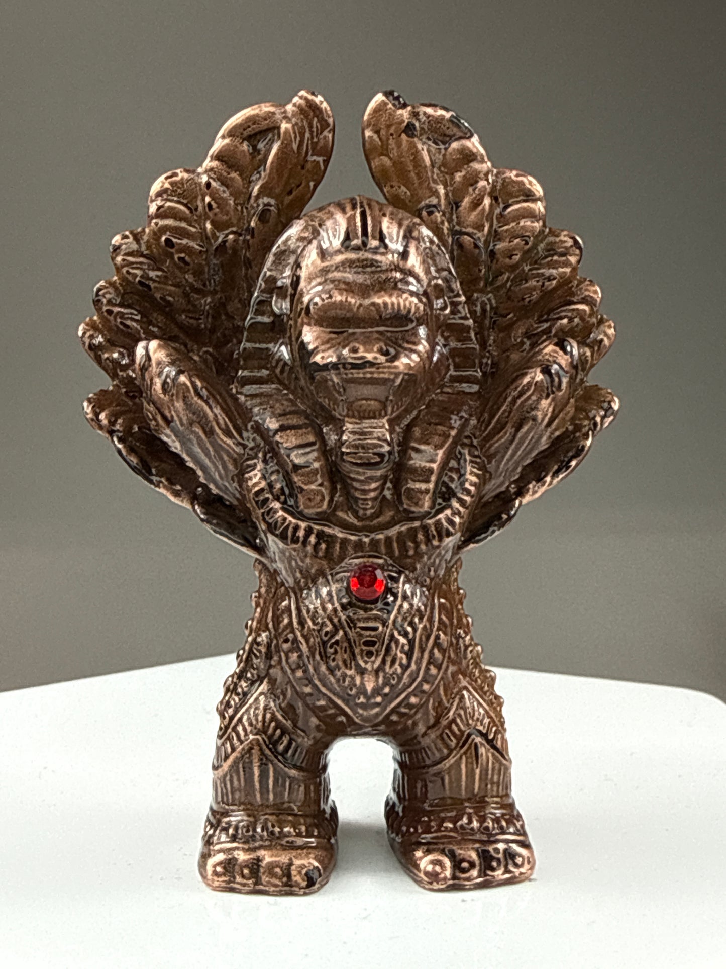 Winged Sphinx Ape: Cooper Plated Sand Damaged