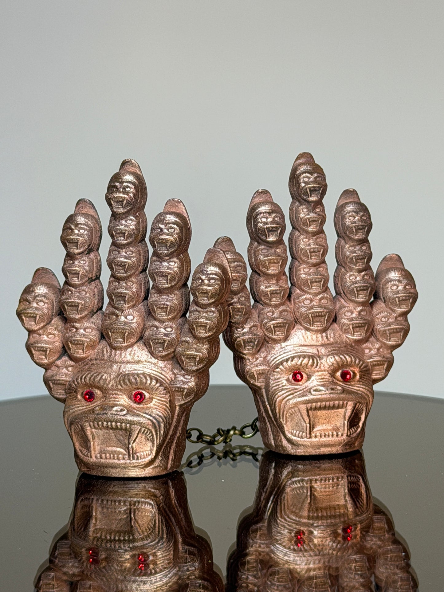 Ape Head Claws: Copper Plated Rough Chained Set