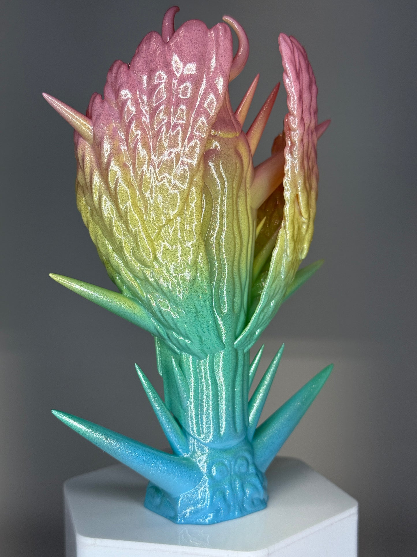 Demonic Jesus: Pastel Rainbow with Mirror Flake