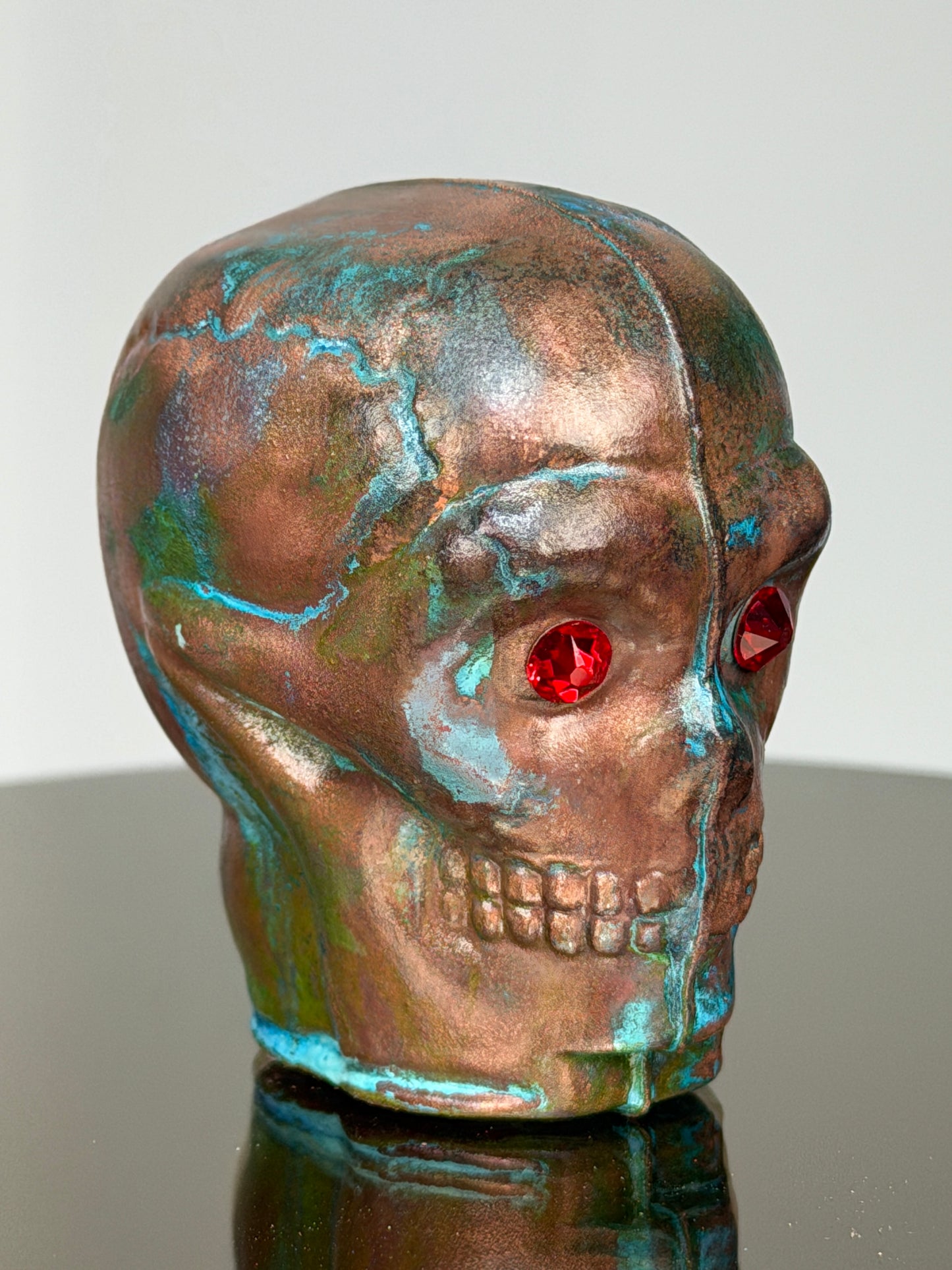 Skull Head: Copper Plated Ceramic