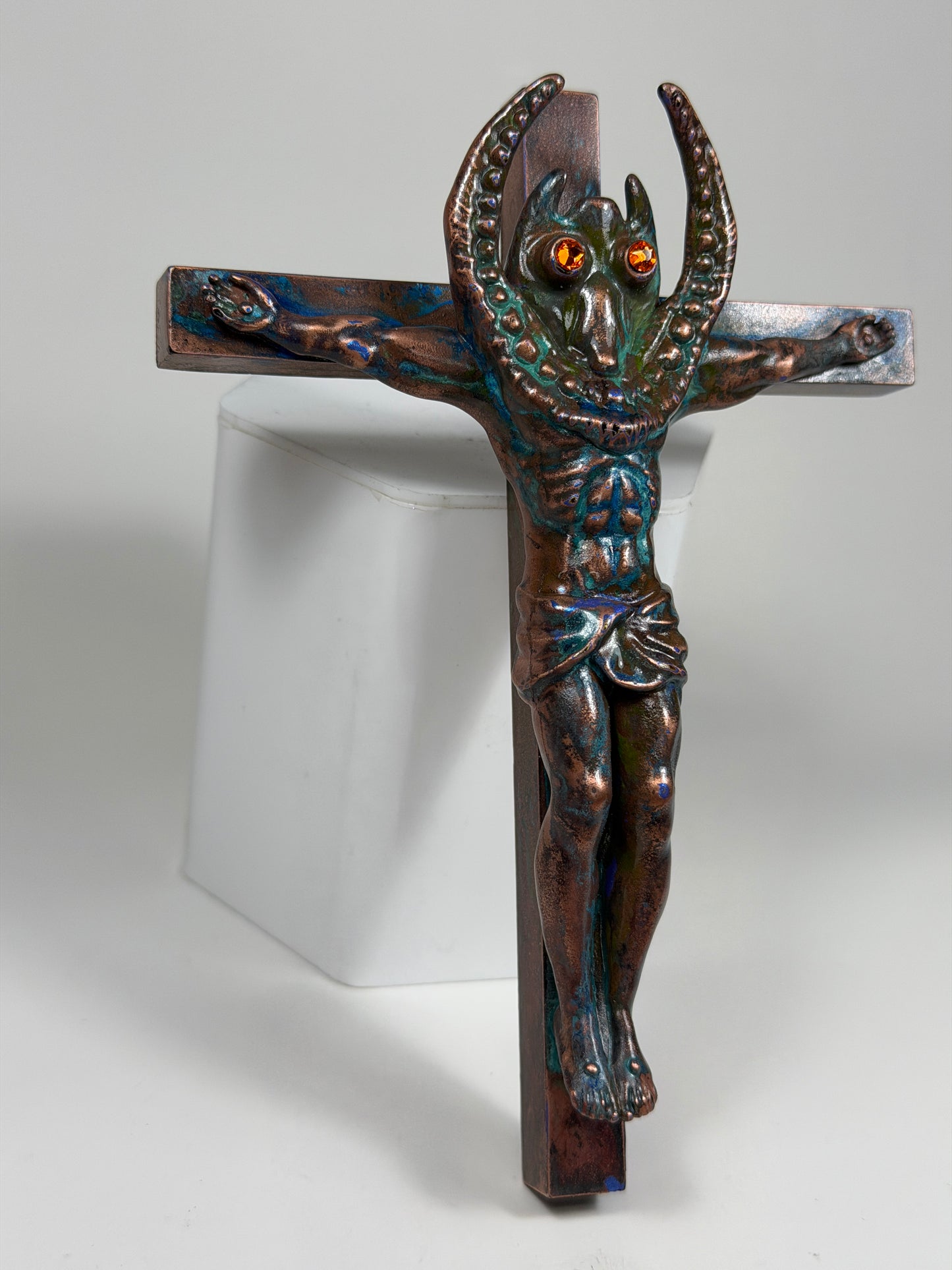 Christ on the Cross but he is an Sammy Smiles: Copper Plated Giggles