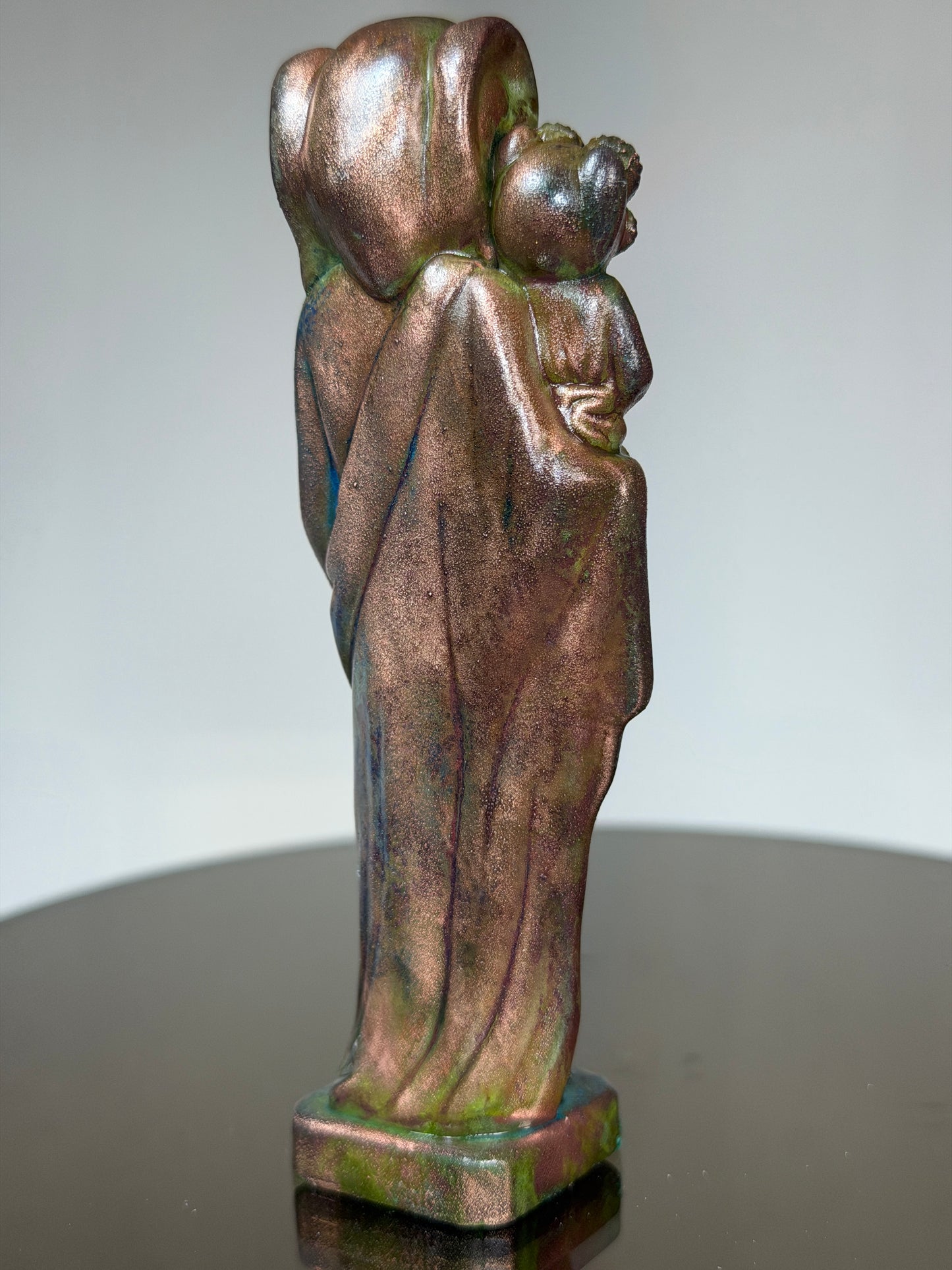 Elephant Joseph and Child: Copper Plated Fatherhood