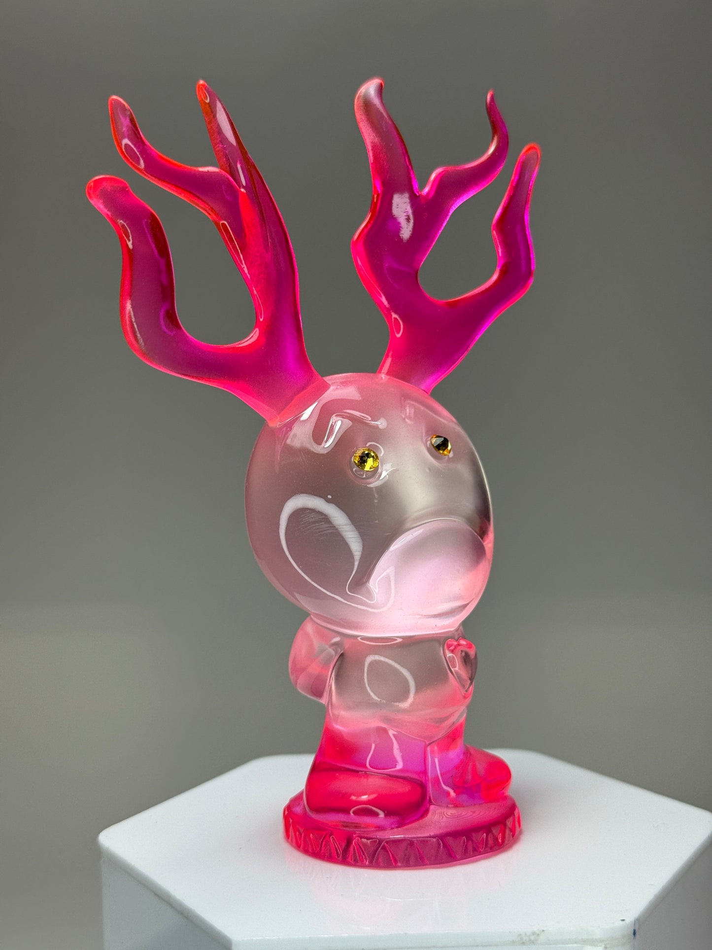 Sad with Antlers: Pink/Silver