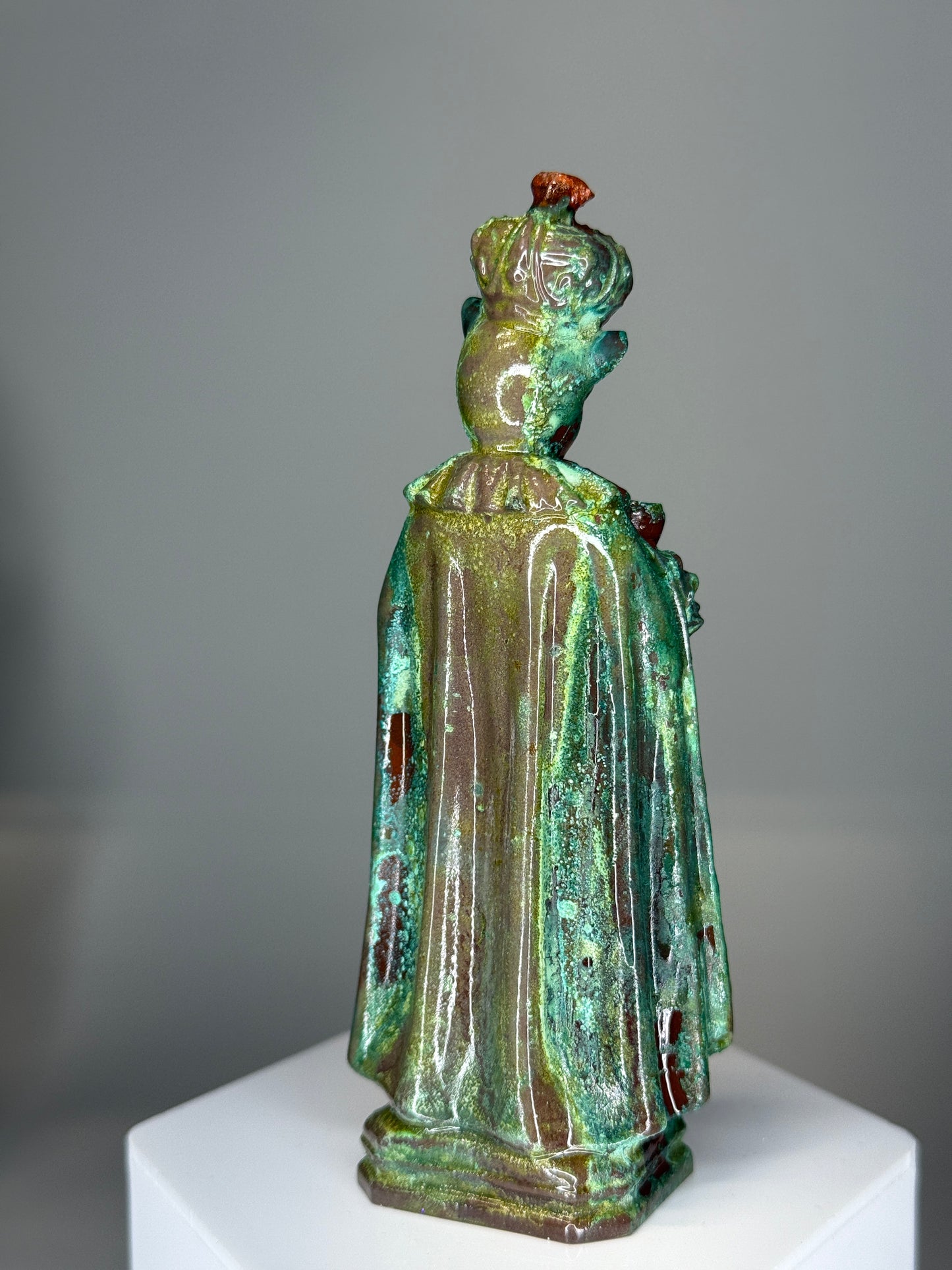 Saint Piggy: Cold Cast Copper, Corroded