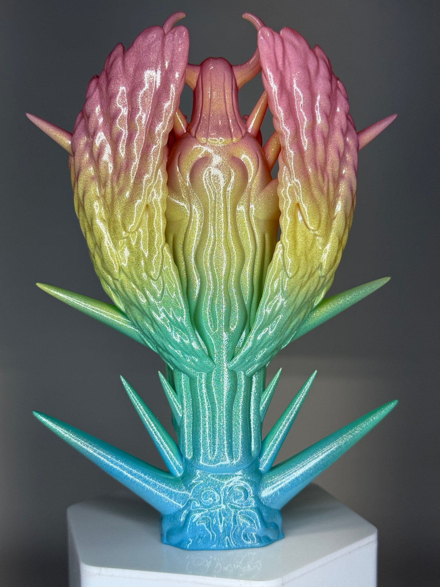 Demonic Jesus: Pastel Rainbow with Mirror Flake