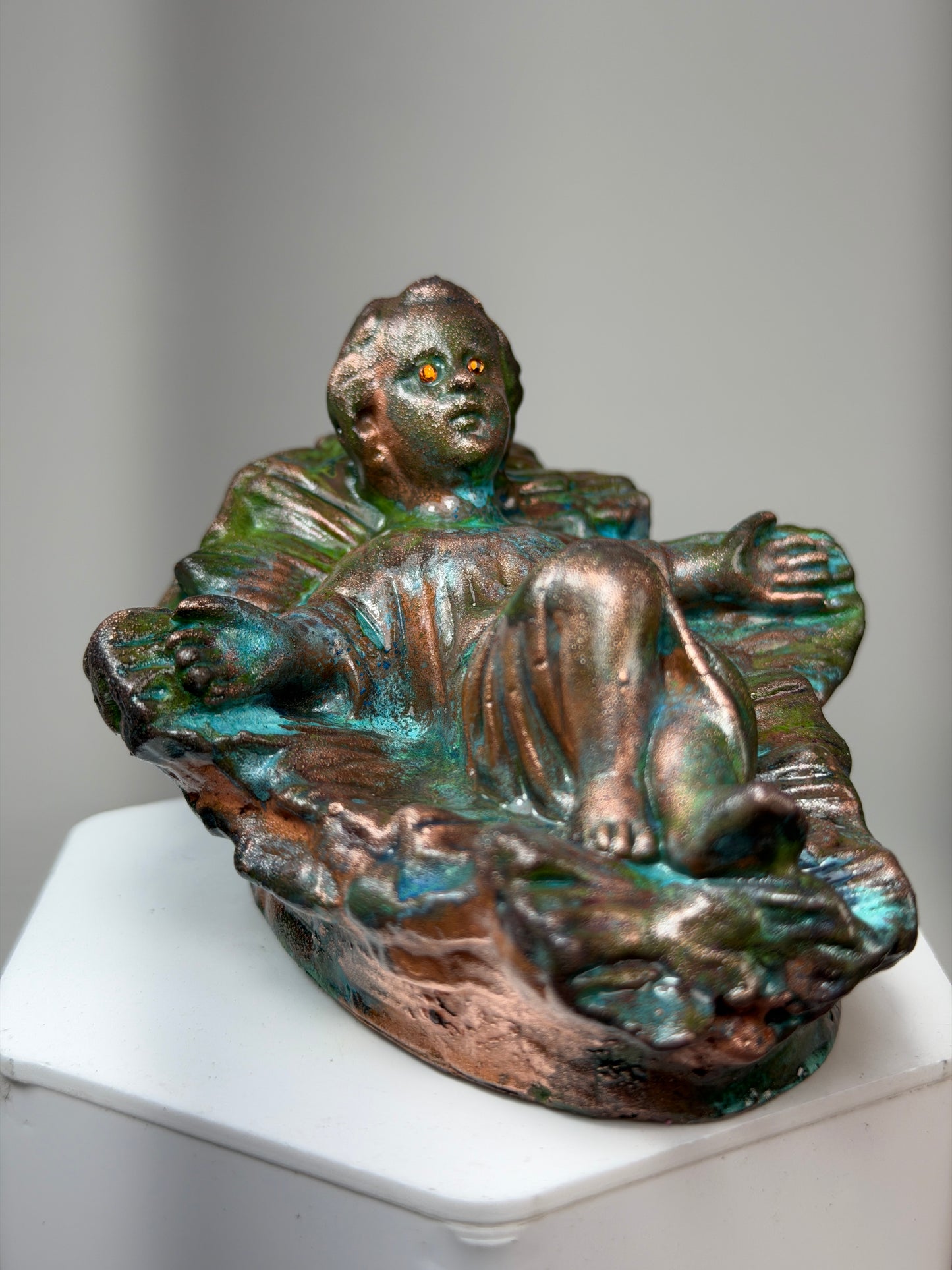 Big Hand Baby Jesus: Copper Plated Pinch