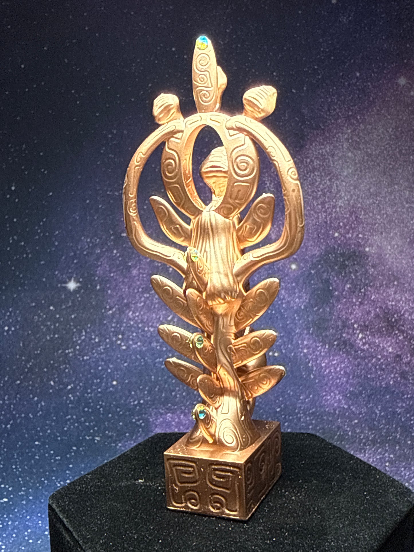 Egyptian Deer with Snakes: Chrome Copper