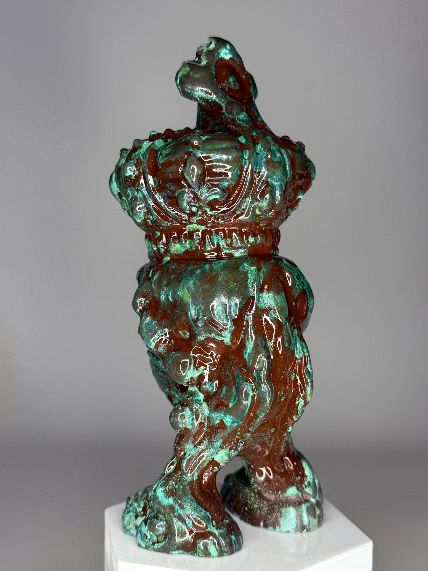 Mecha Faith Hopper: Cold Cast Copper, Corroded