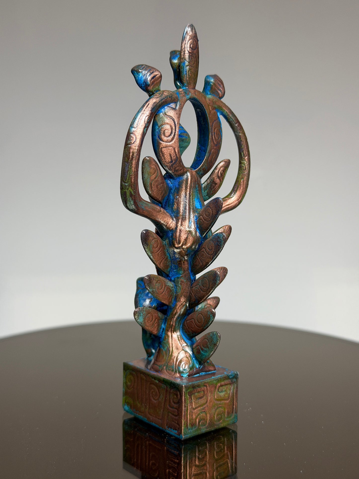 Egyptian Deer with Snakes: Copper Plated Noble