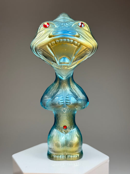 Fisheye Ape: Clear with Blue and Gold