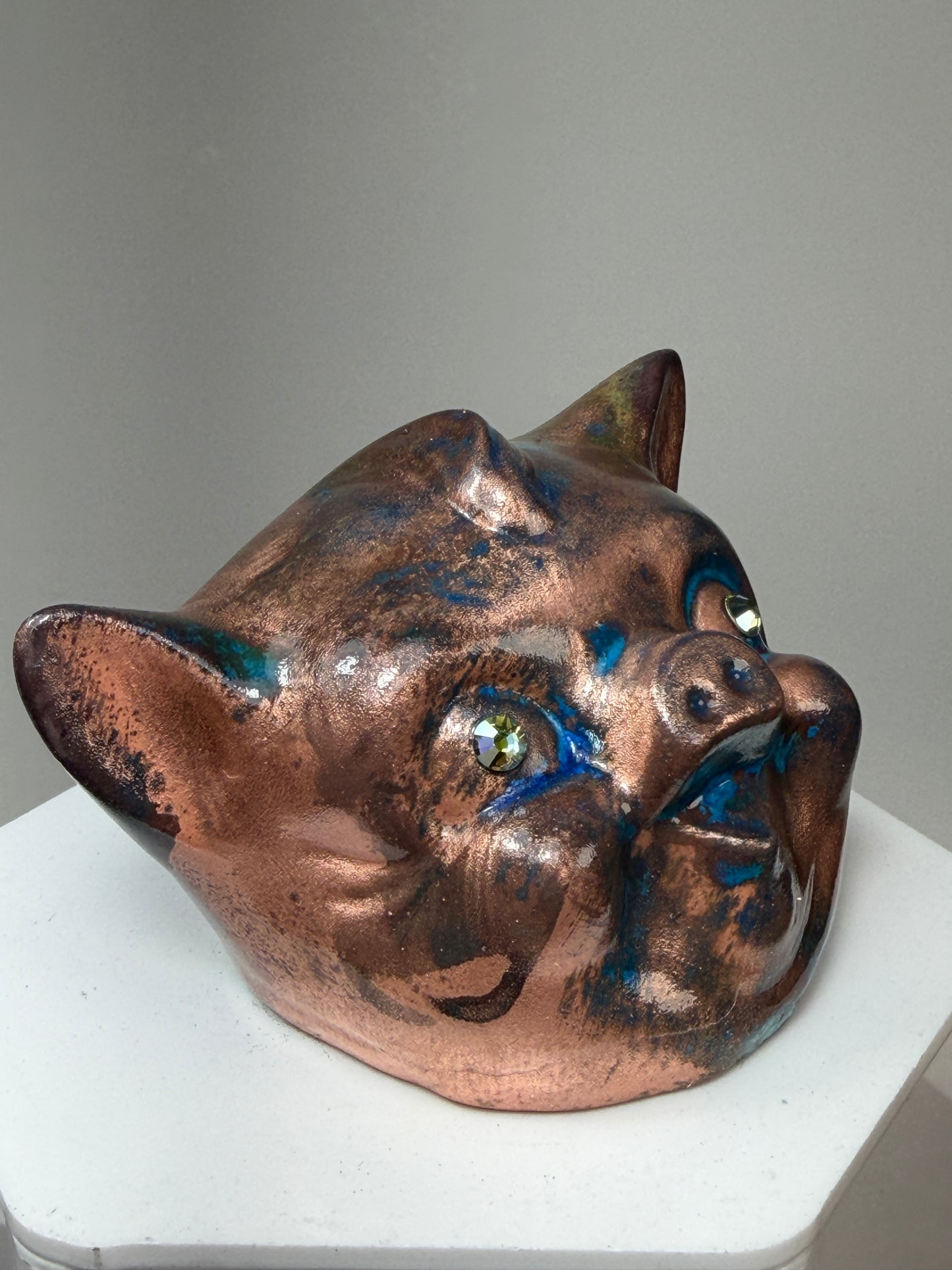 Twisty Pig Head: Copper Plated big