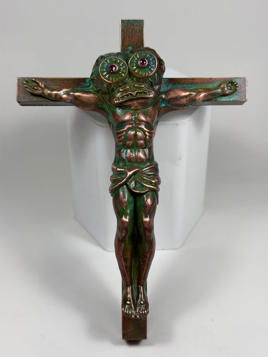 Christ on the Cross but he is an Eyeball Freak: Copper Plated Passion