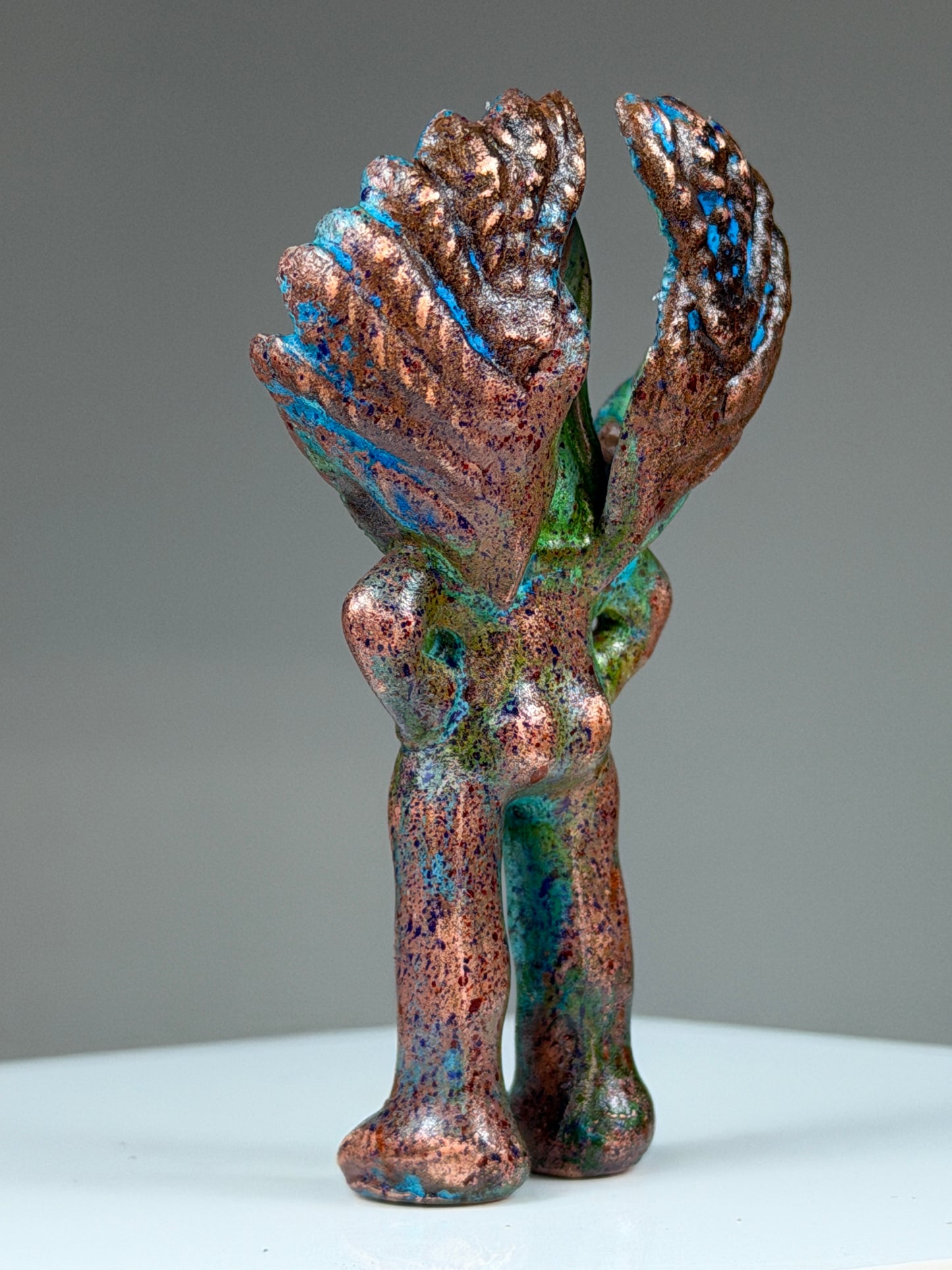 Winged Tall Sad Dog: Copper Plated