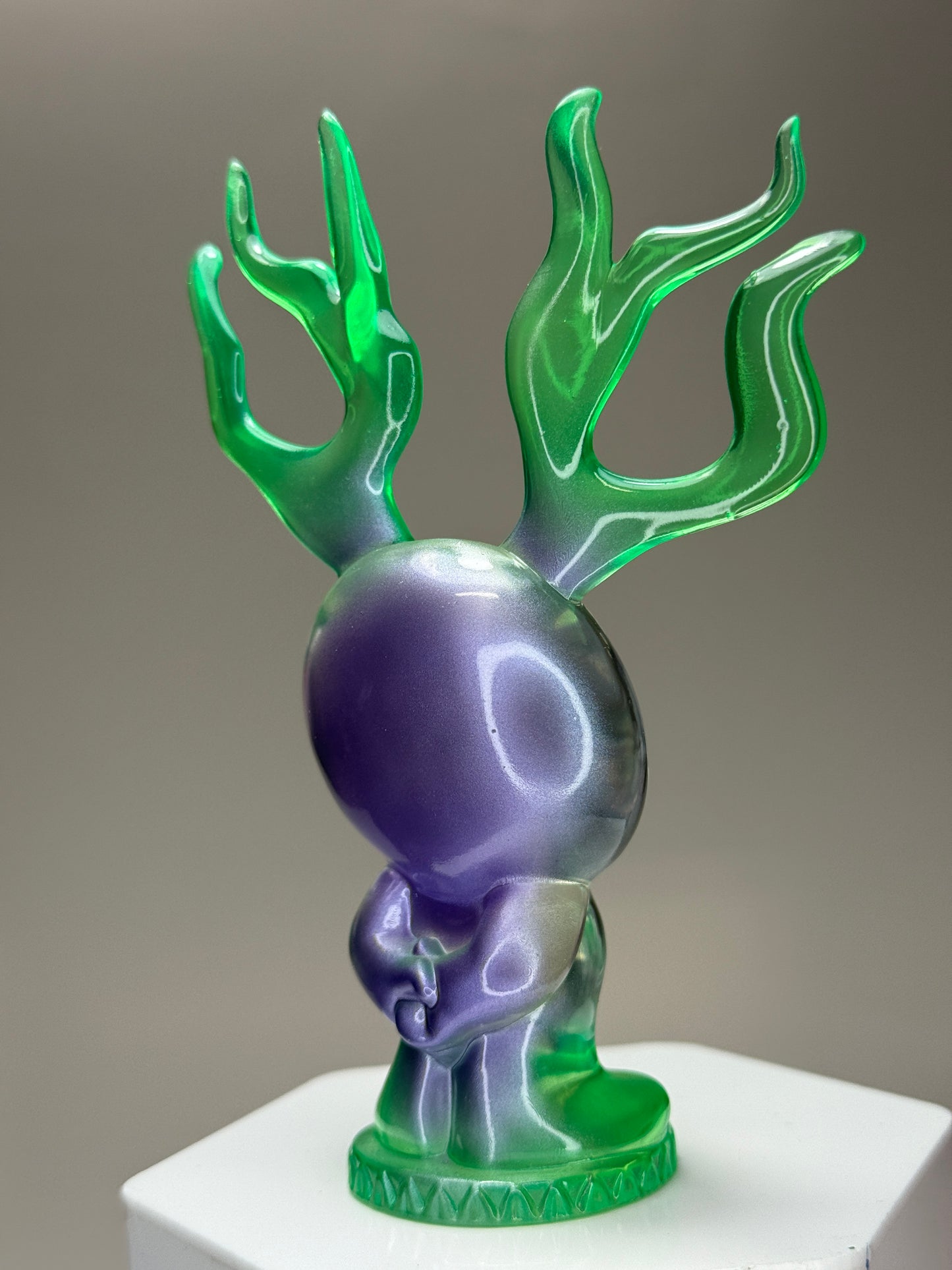 Sad with Antlers: Green/Purple