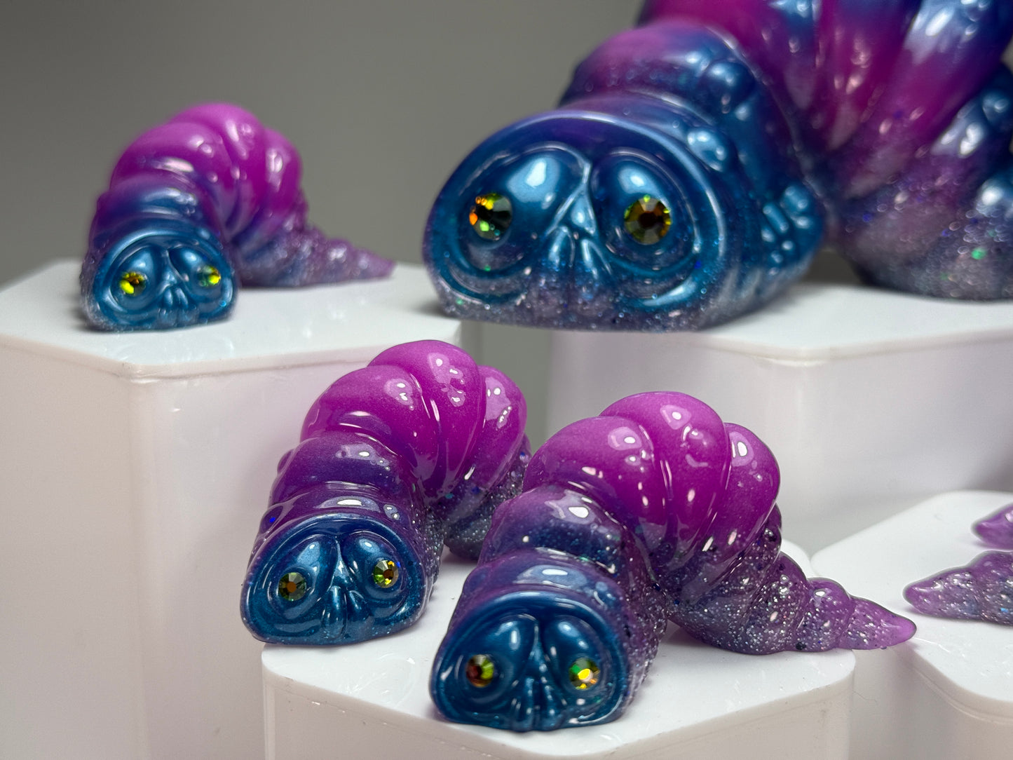 Worm: Purple with Blue (Glow) Set of 7