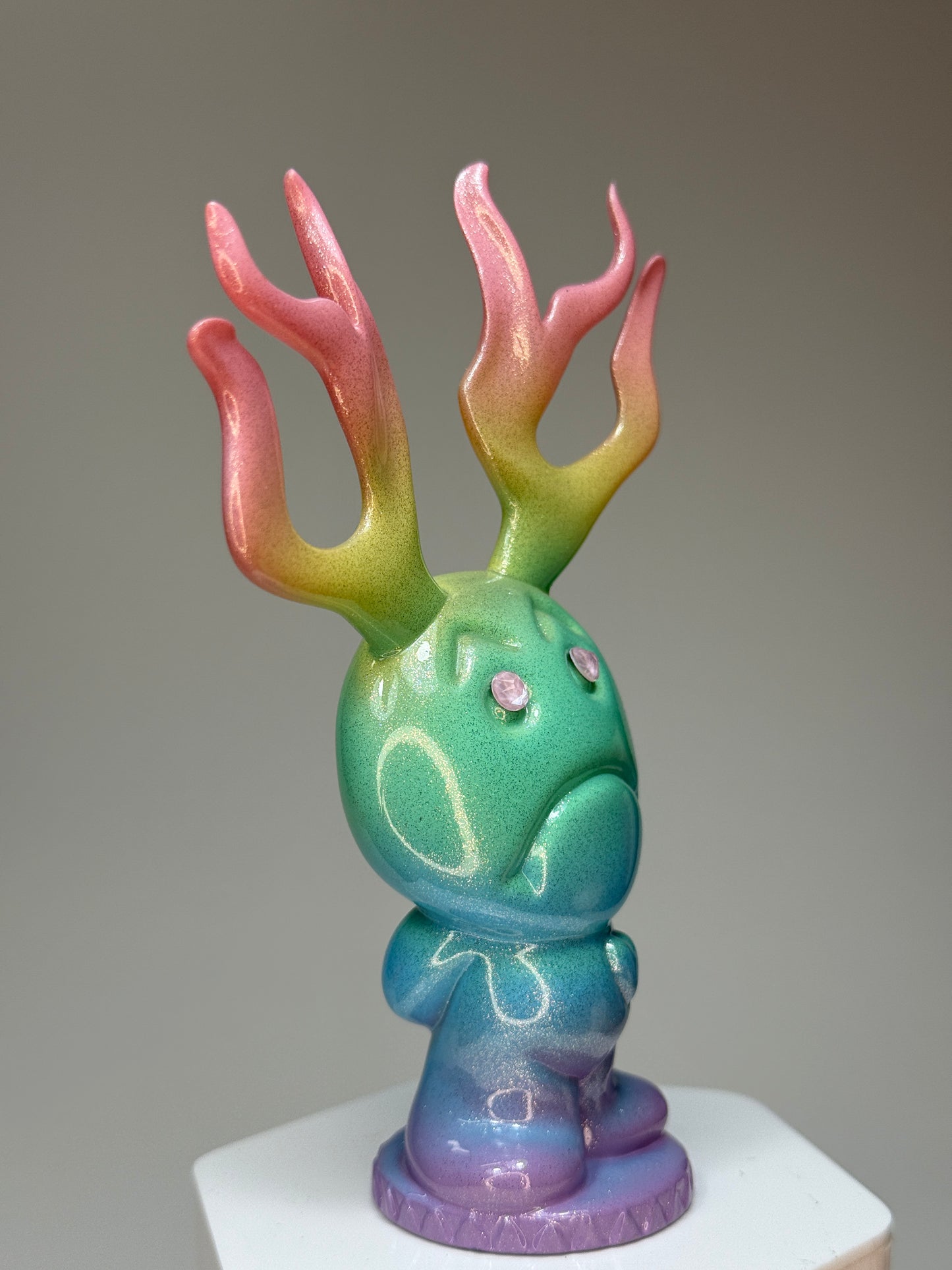 Sad with Antlers: Pastel Rainbow