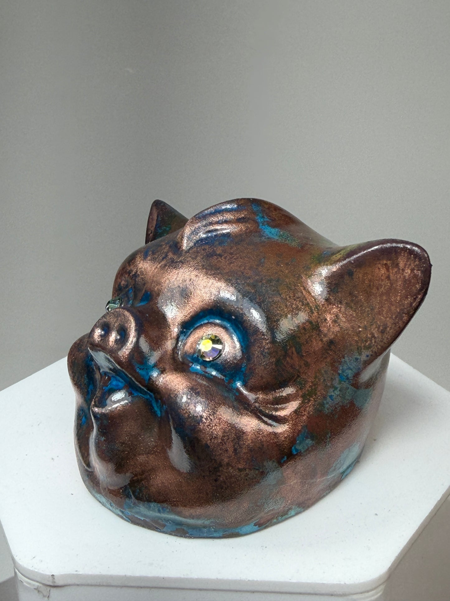 Twisty Pig Head: Copper Plated big