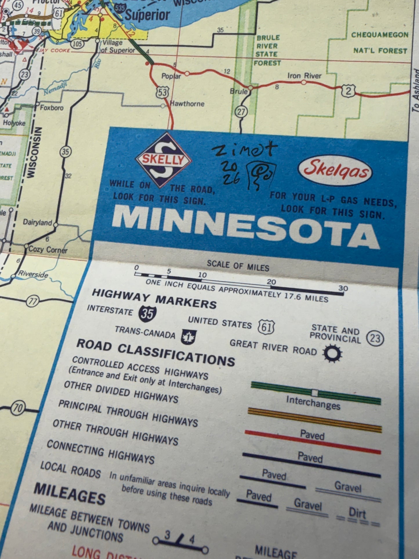 1970 Skelly Oil Minnesota Map
