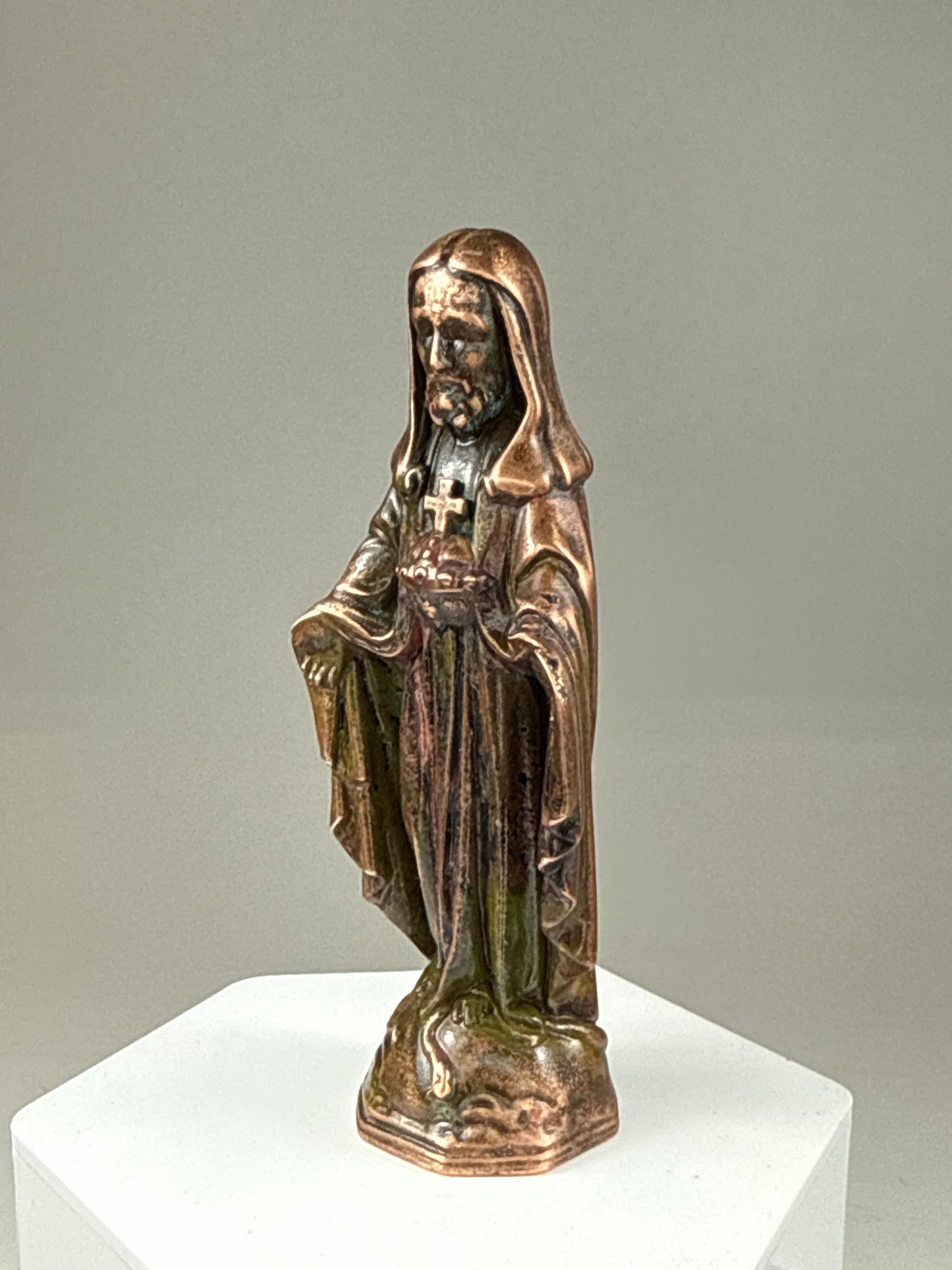 Jesus Head Mary: Copper Plated Weathered