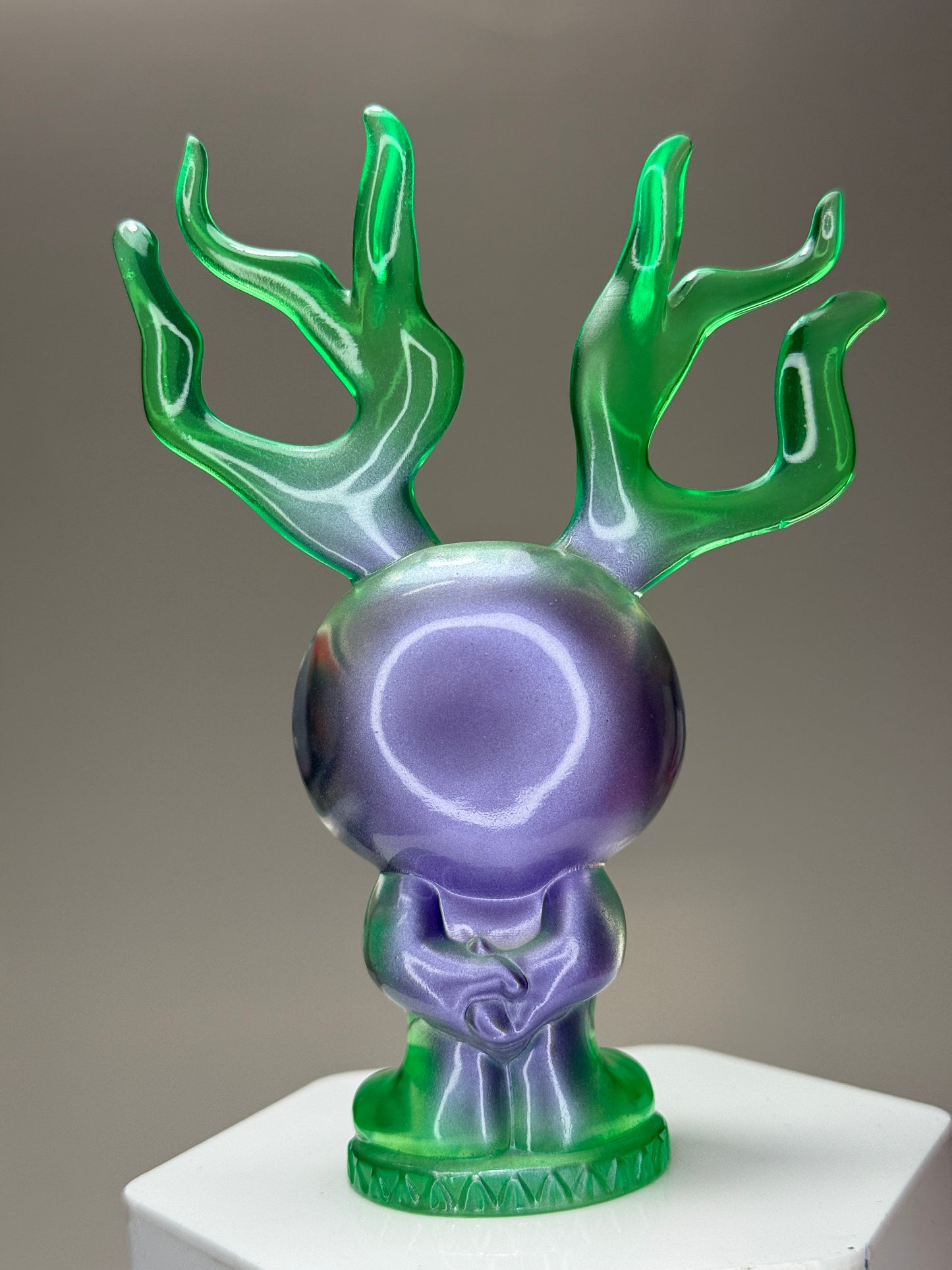 Sad with Antlers: Green/Purple