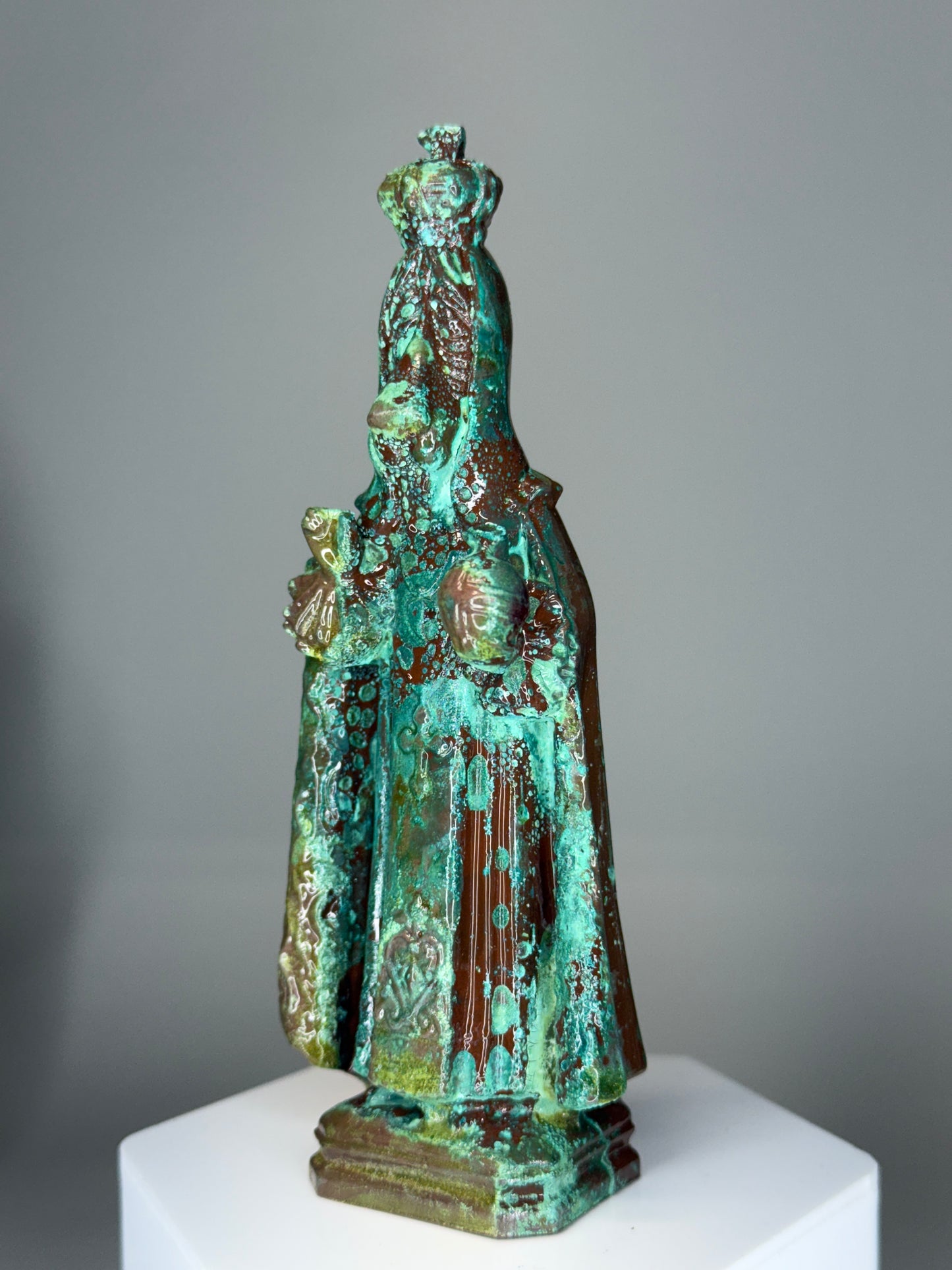 Saint Sad Dog: Cold Cast Copper, Corroded