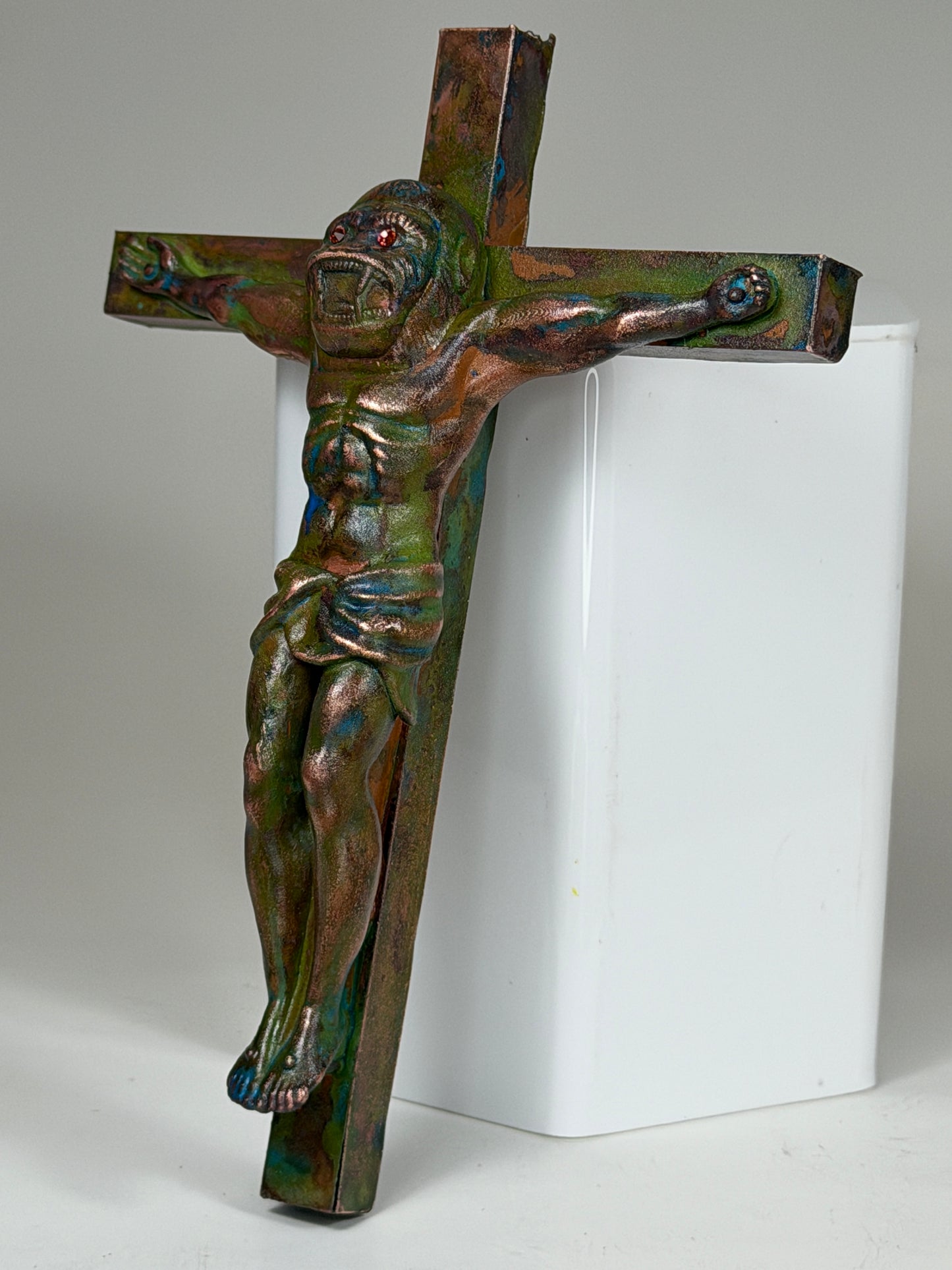 Christ on the Cross but he is an Ape: Copper Plated Pal