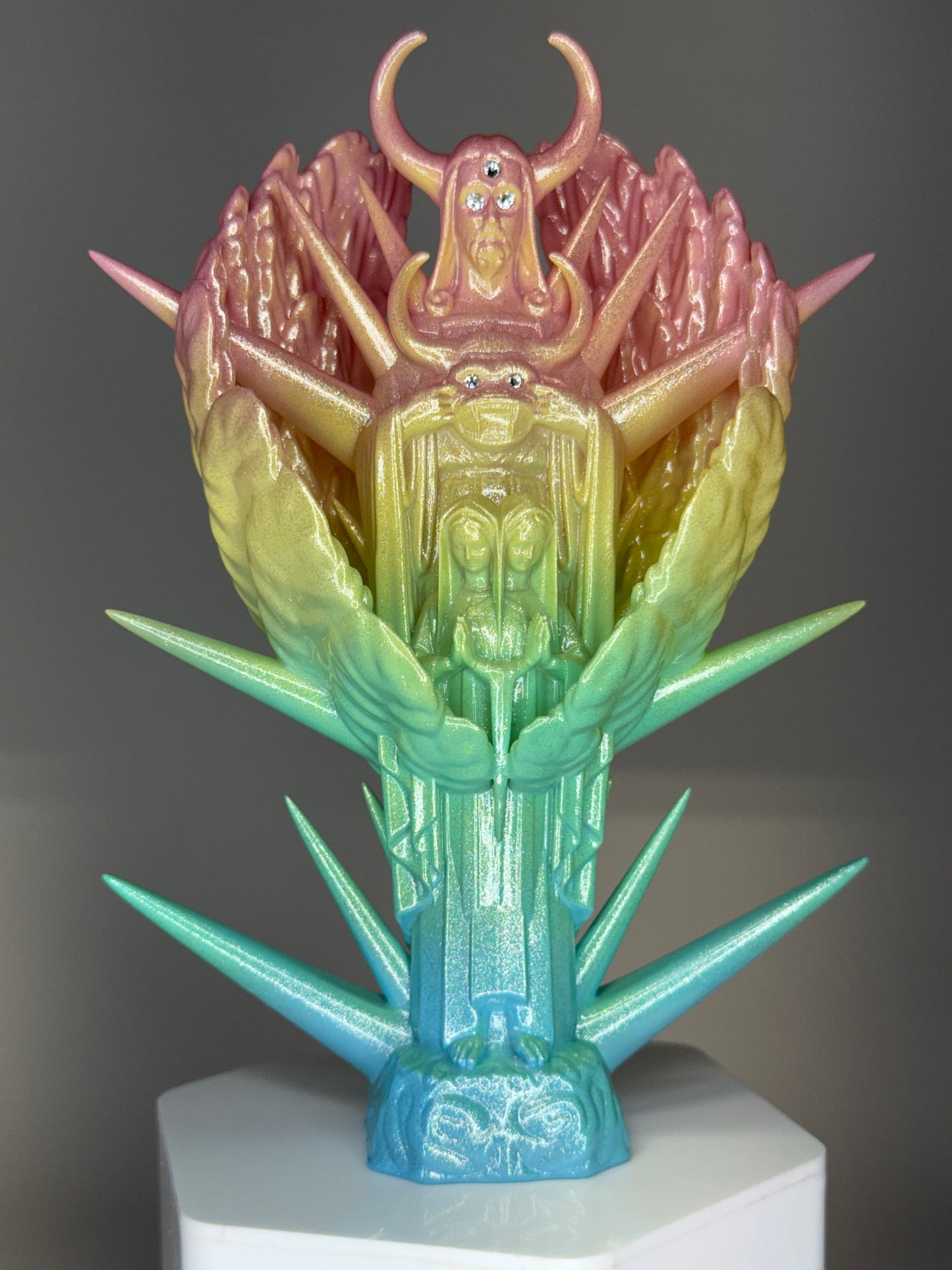 Demonic Jesus: Pastel Rainbow with Mirror Flake