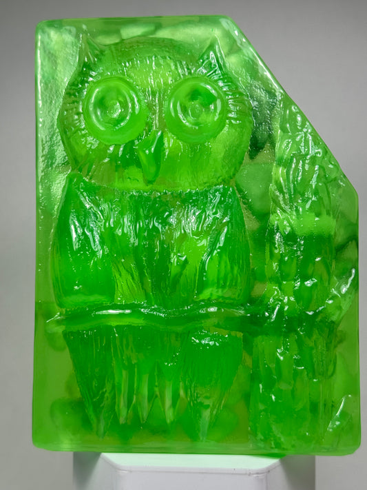 Midcentury Owl: Green with Stones