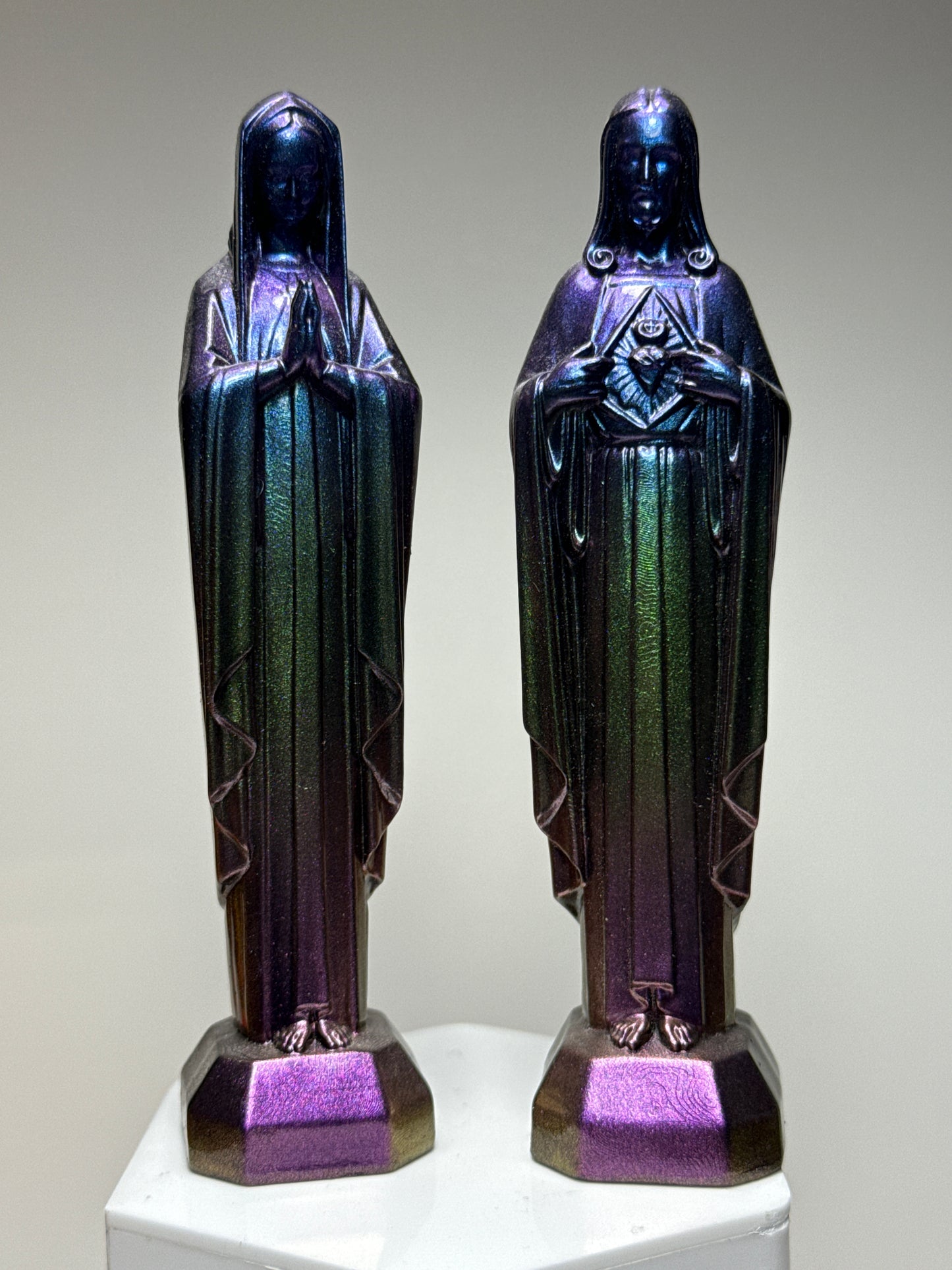 Modern Jesus and Mary: Chrome Rainbow Set