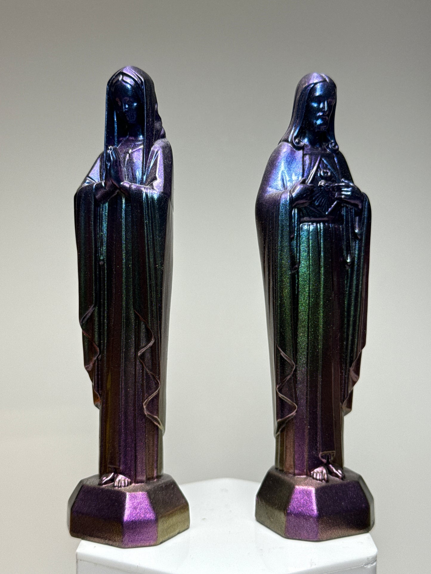 Modern Jesus and Mary: Chrome Rainbow Set