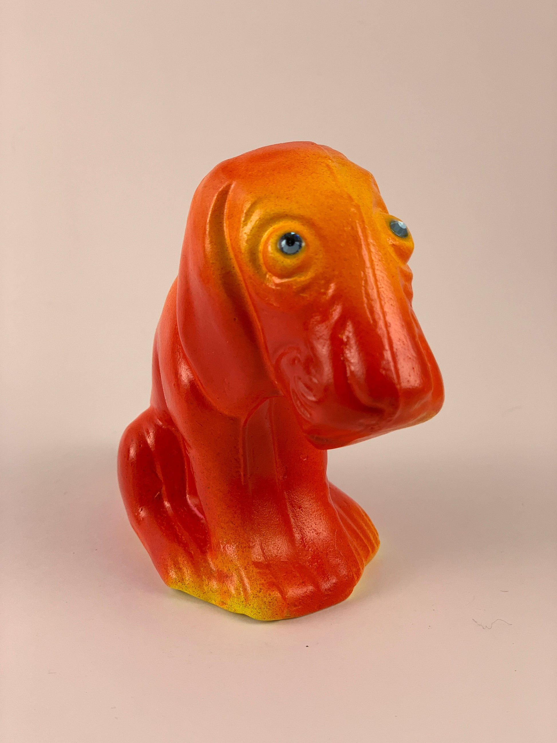 Mister Sad Dog Chalkware: Red, Orange and Yellow