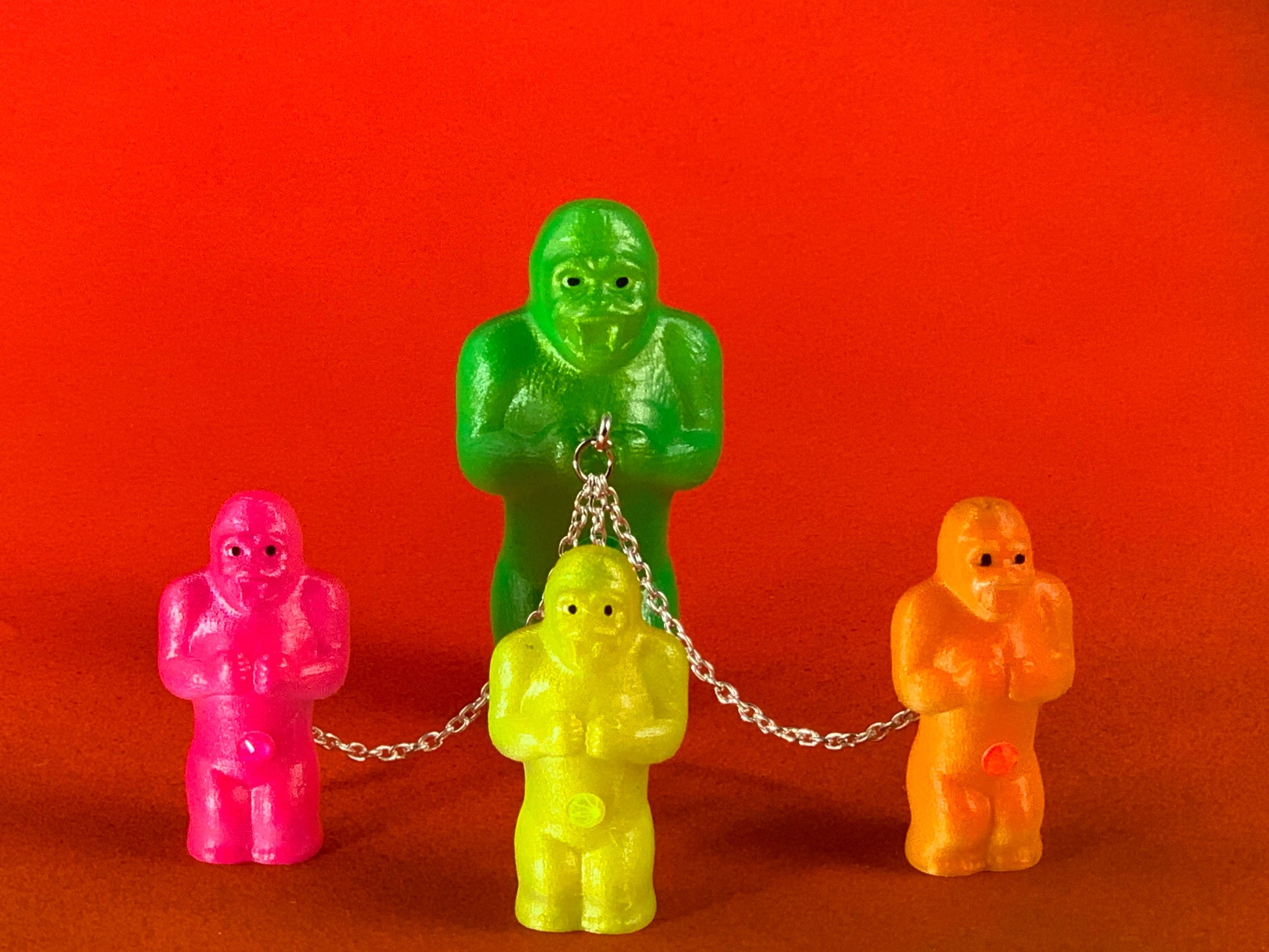 Tiny Apes: Green/Pink/Yellow/Orange