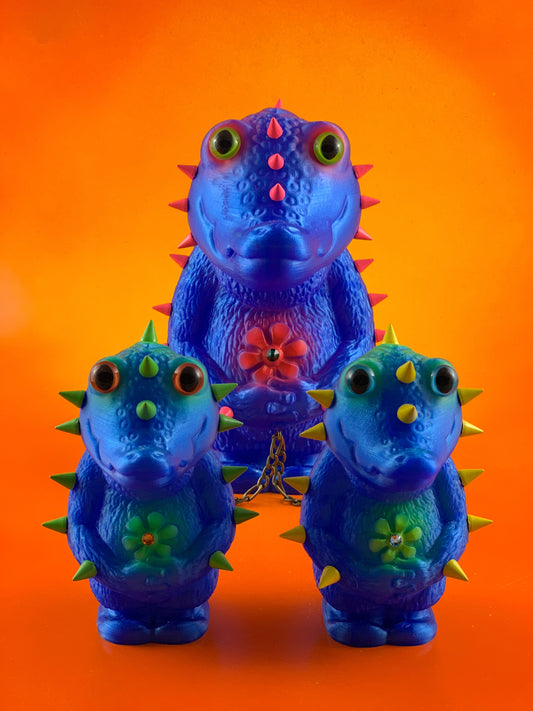Crocodile Headed Monsters: Blue and Fluorescent 