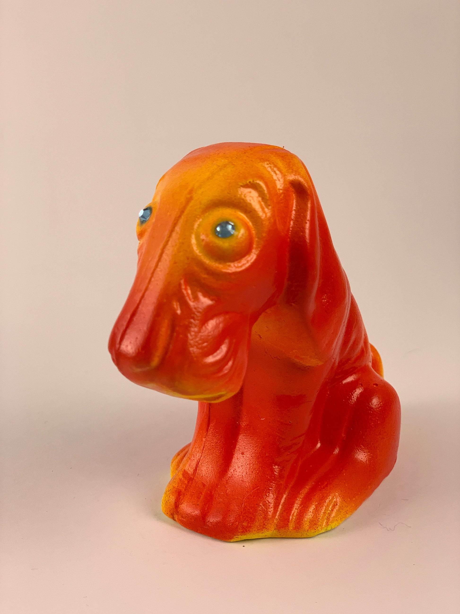 Mister Sad Dog Chalkware: Red, Orange and Yellow